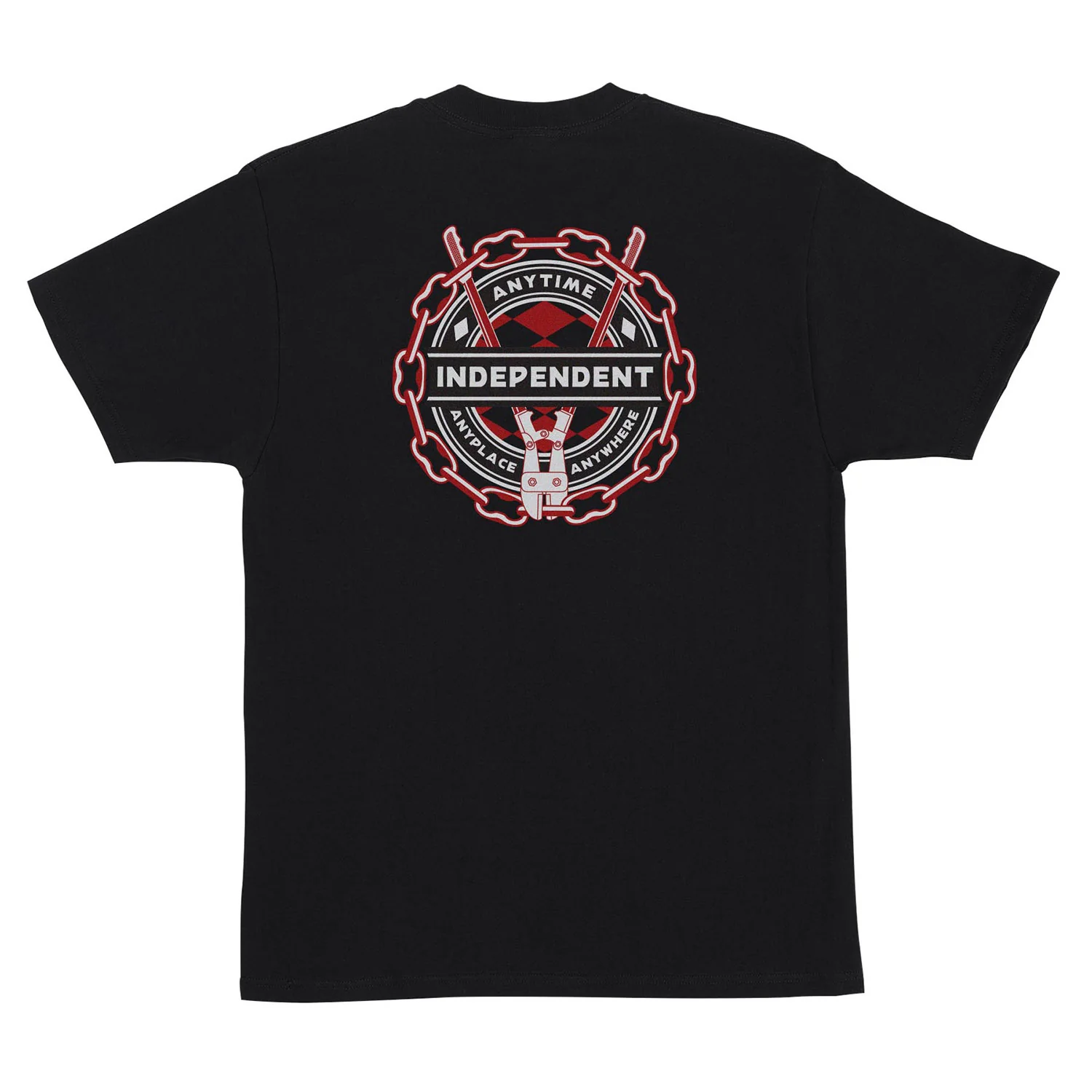 Independent Skateboard T-Shirt Anytime Anywhere Chain Black