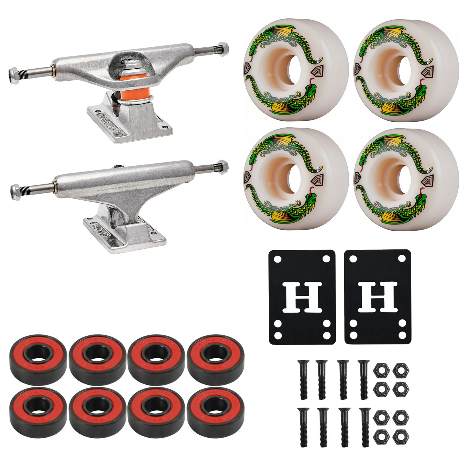 Independent Skateboard Trucks 129 (7.6") Powell Dragon Formula 52mmx31mm Package