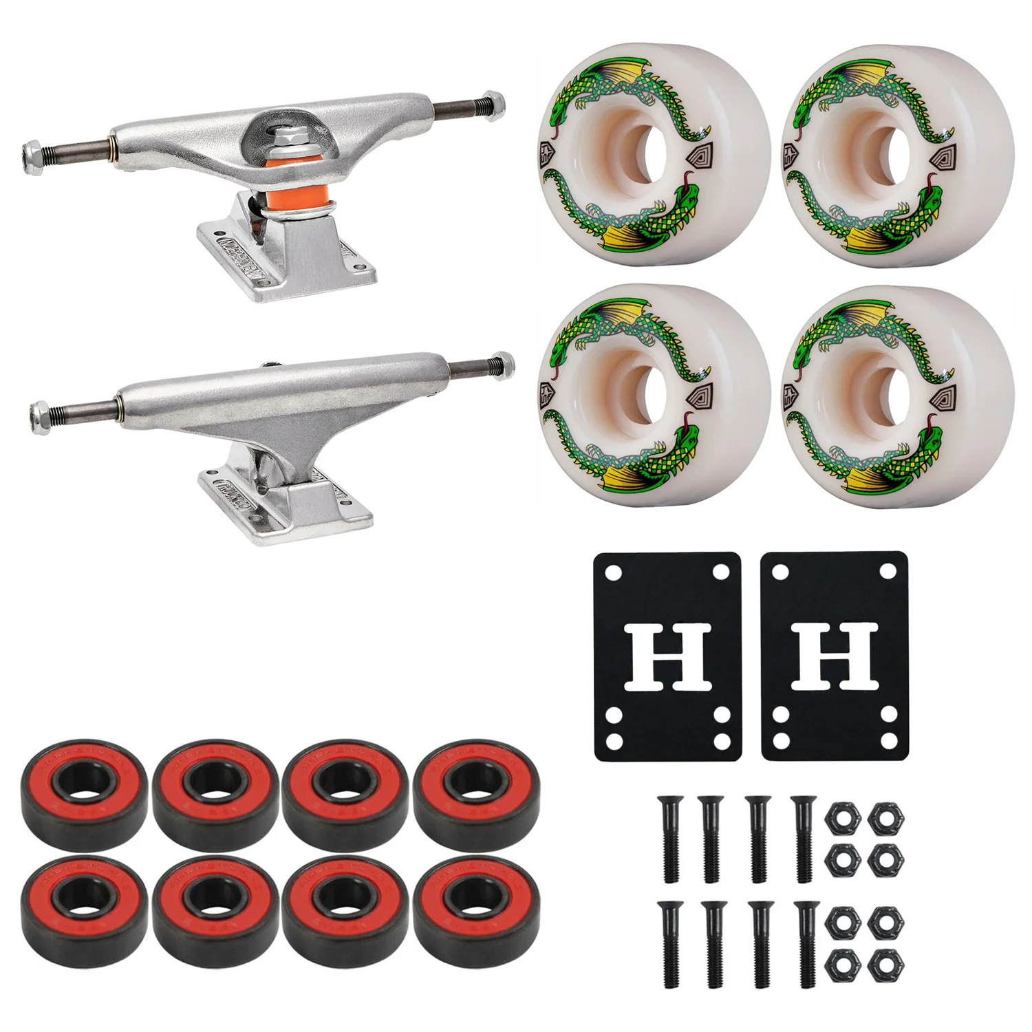Independent Skateboard Trucks 139 (8.0") Powell Dragon Formula 54mmx34mm Package