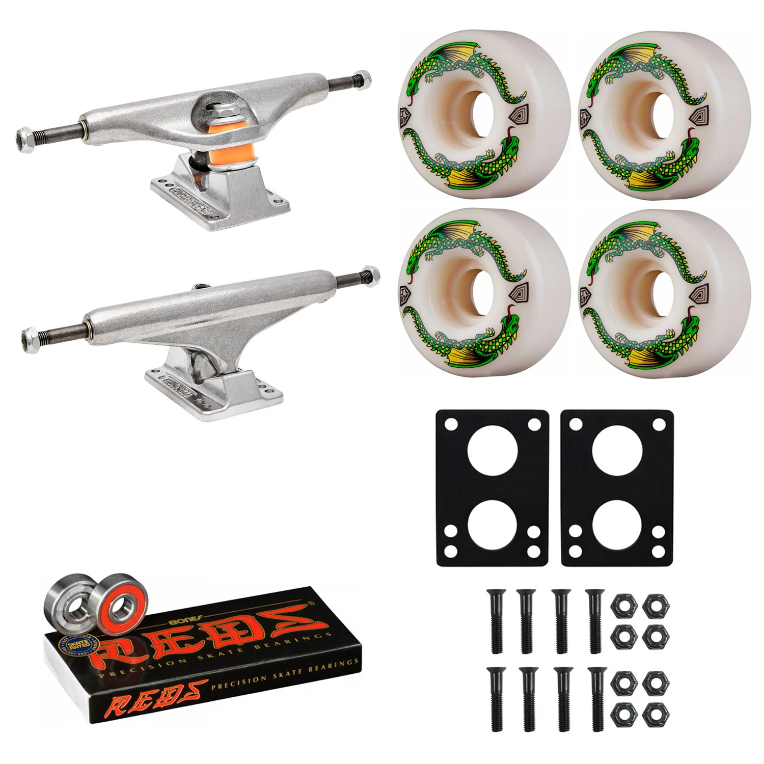 Independent Skateboard Trucks 159 (8.75") Powell Dragon Formula 54mmx32mm, Reds