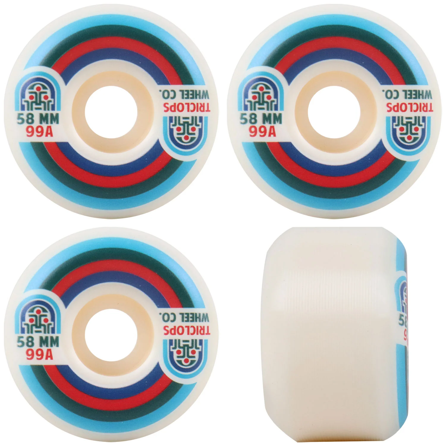 Independent Skateboard Trucks 159 (8.75") Triclops Wheels 58mm 99A, Bones Reds - Image 2