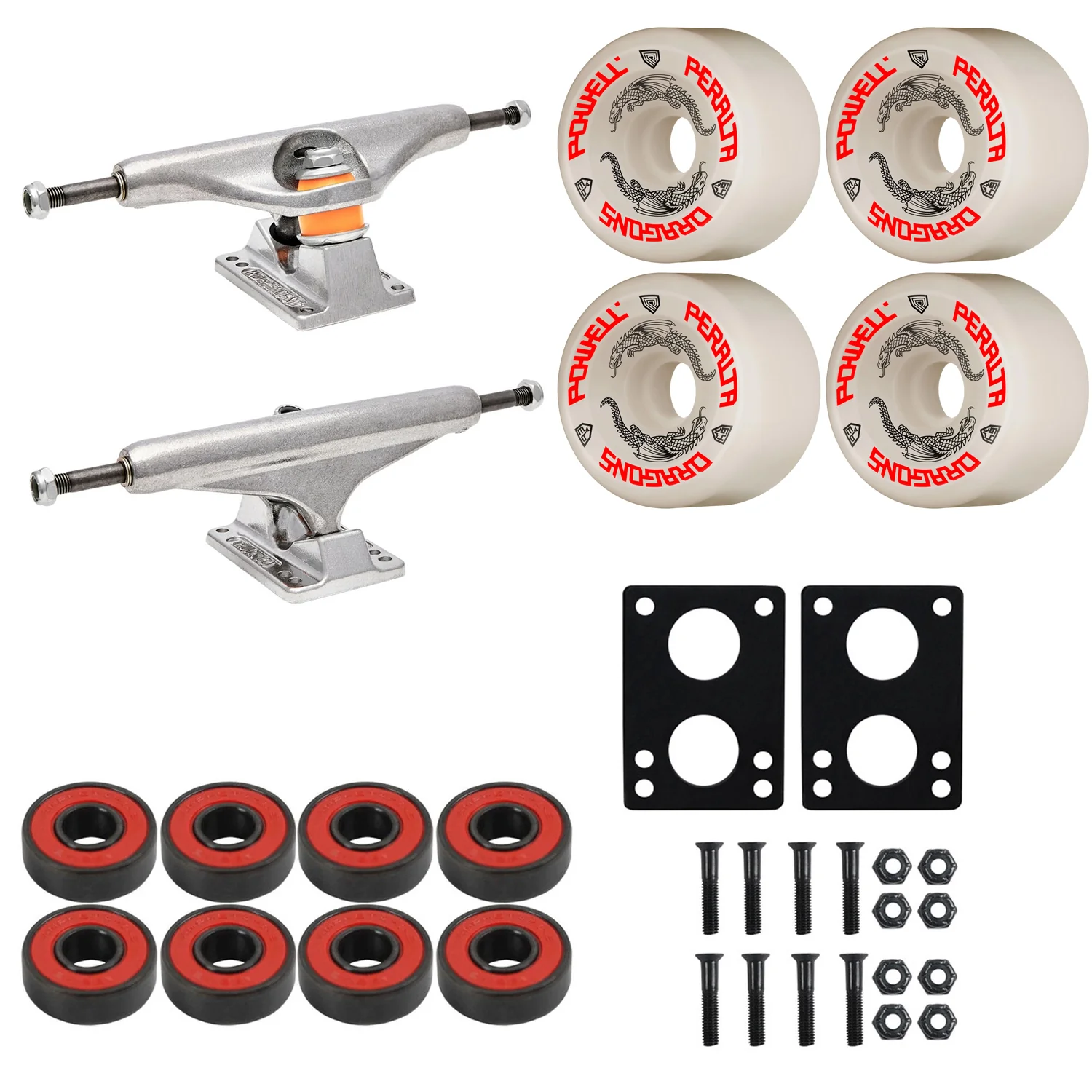 Independent Skateboard Trucks 159 (8.75")Powell Dragon Formula 64mm G-Bones Package