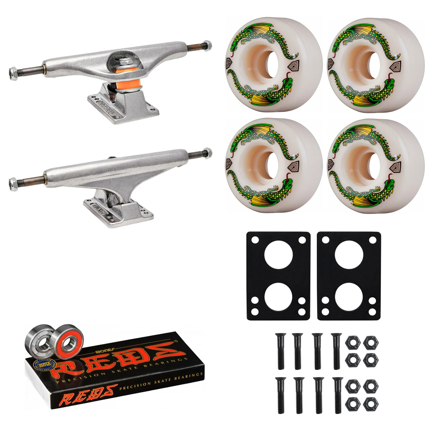 Independent Skateboard Trucks 169 (9.125") Powell Dragon Formula 52mmx31mm, Reds