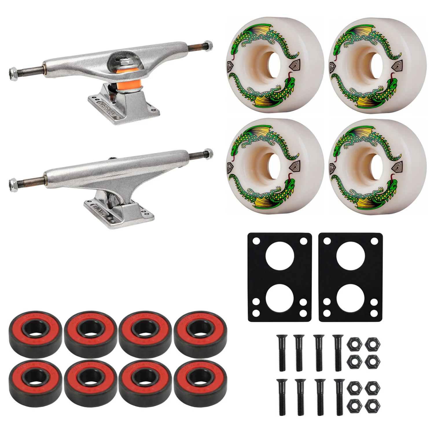 Independent Skateboard Trucks 169 (9.12")Powell Dragon Formula 54mmx32mm Package