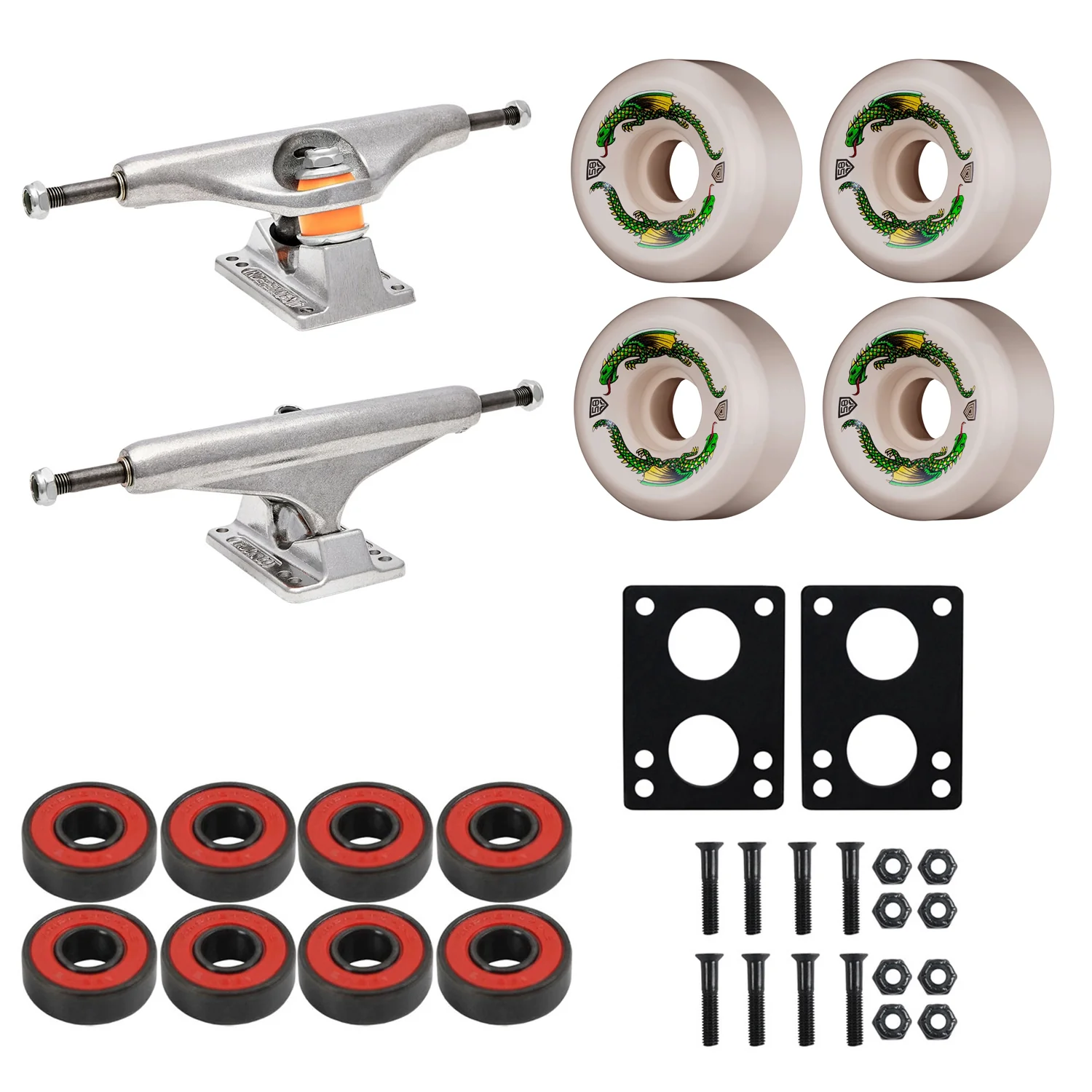 Independent Skateboard Trucks 169 (9.12")Powell Dragon Formula 58mm Rat Bones II Package