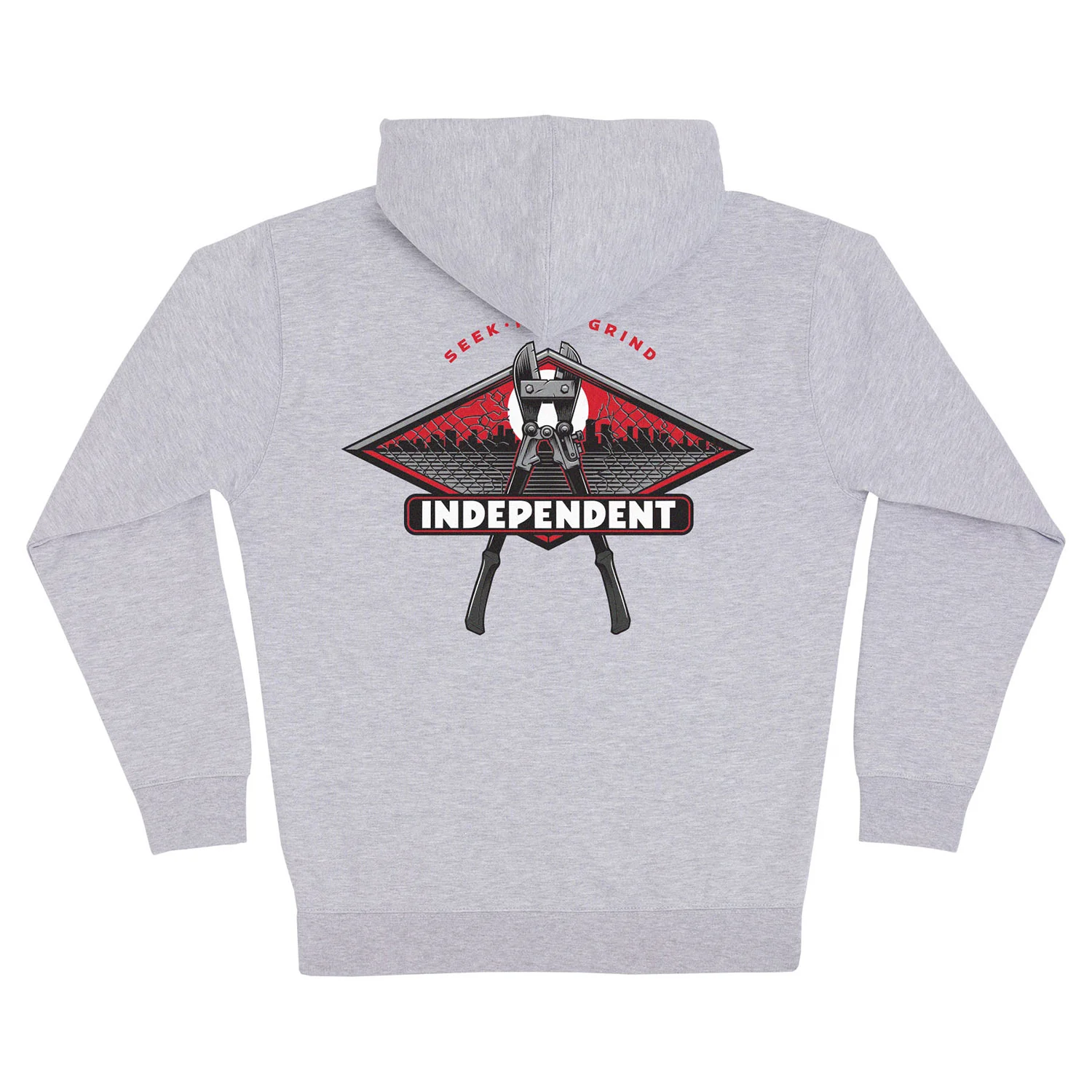 Independent Skateboard Trucks Hoody Keys to the City Zip Grey Heather