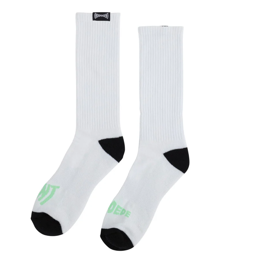 Independent Skateboard Trucks Socks Span Split Crew White/Black/Mint