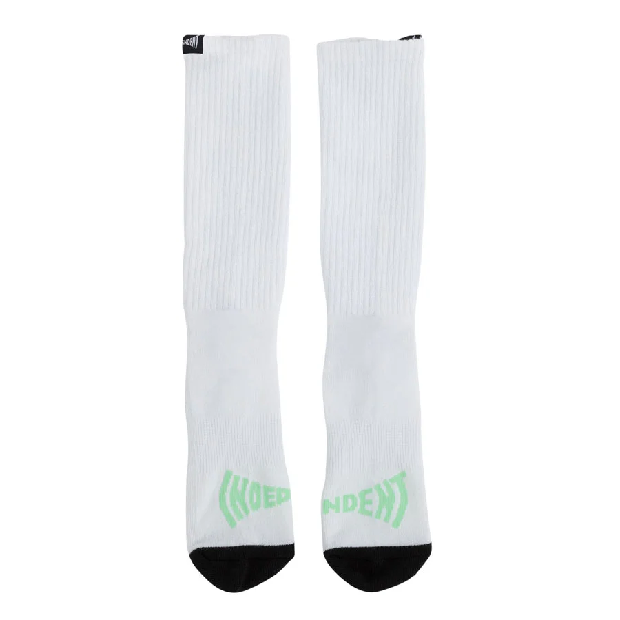Independent Skateboard Trucks Socks Span Split Crew White/Black/Mint - Image 2