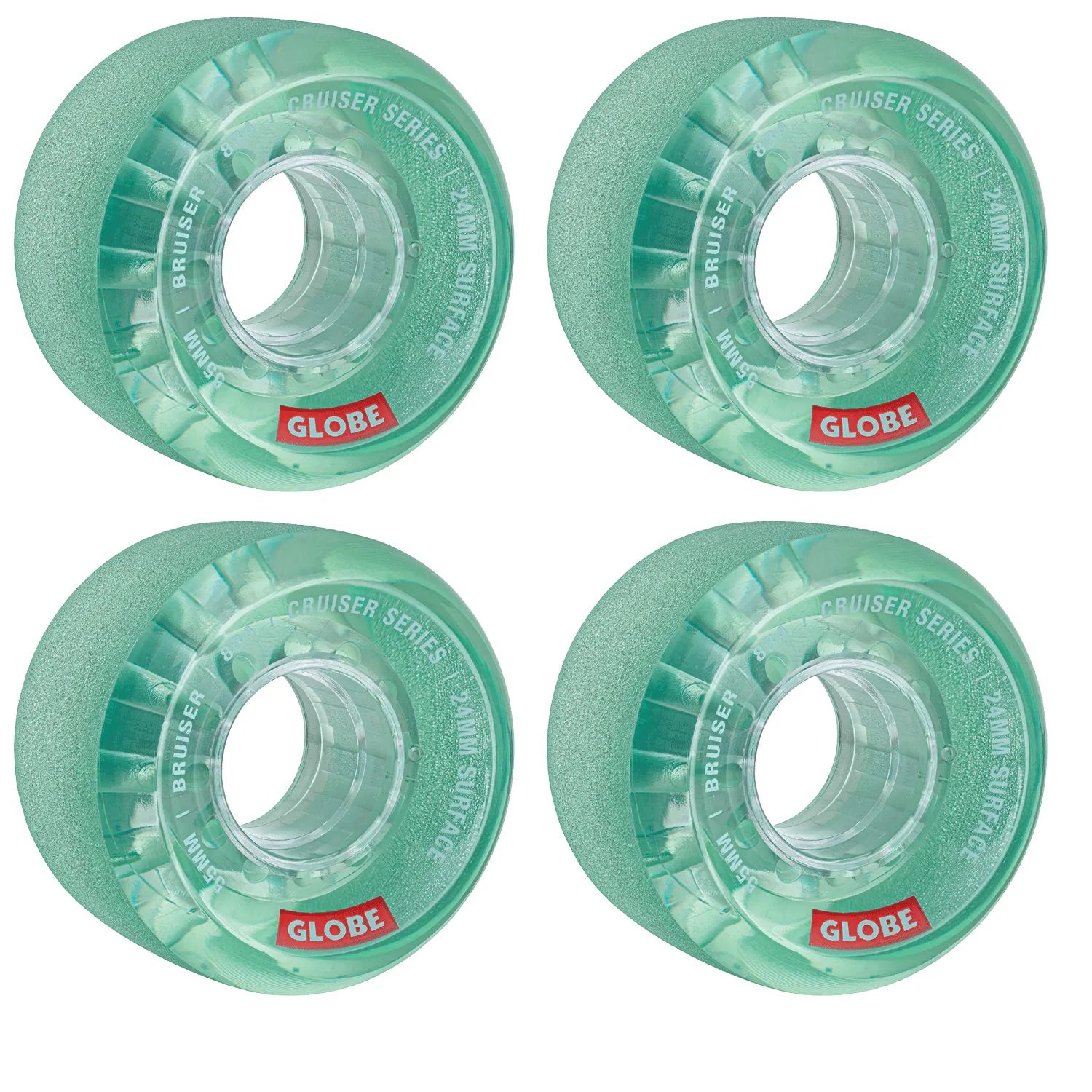 Independent Skateboard Trucks Stage 11 169 (9.125") Polished Silver - Globe Bruiser 55mm 88a Wheels Clear Aqua - Abec 7 Bearings - Image 3