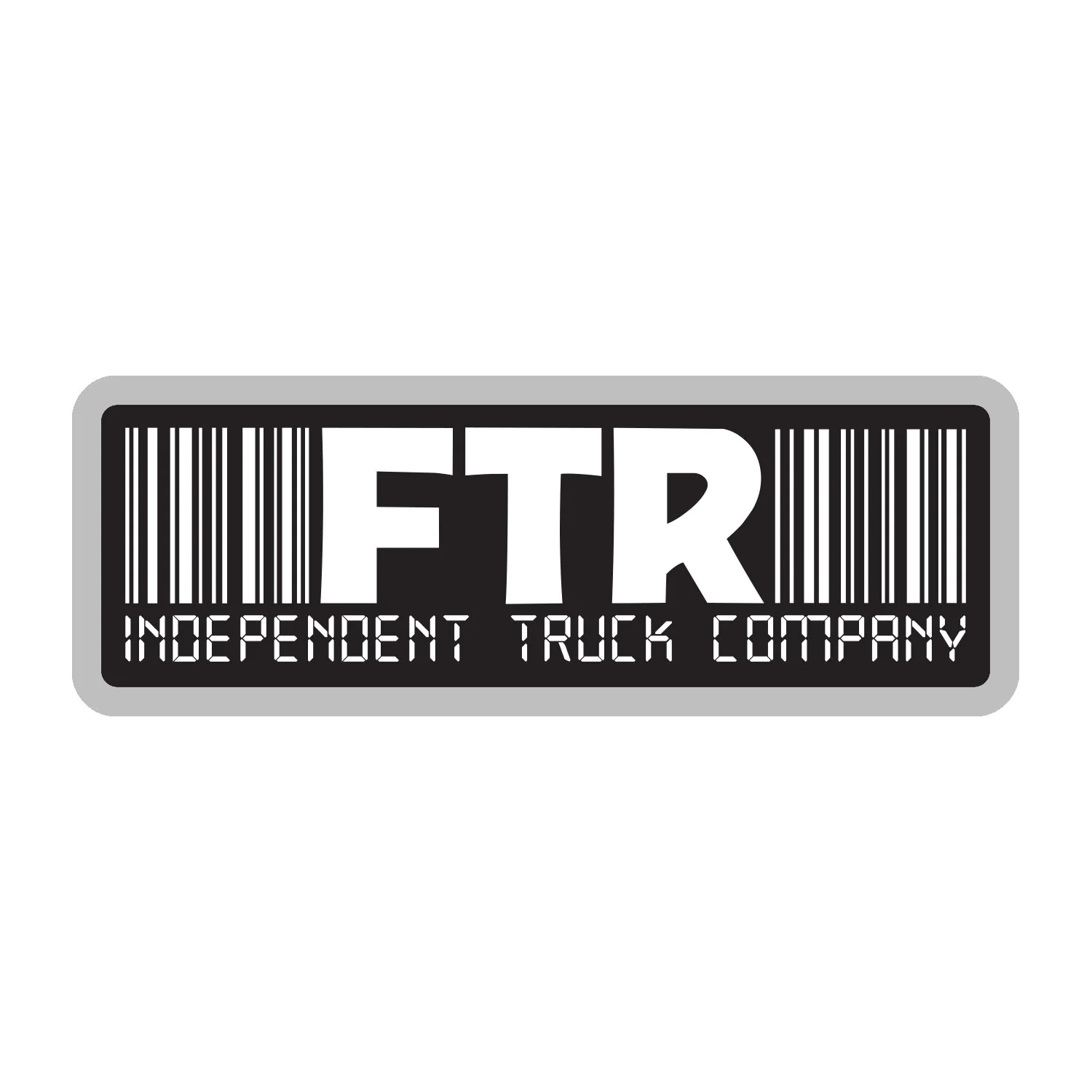 Independent Truck Co Sticker FTR Barcode White Vinyl Black 4.1"
