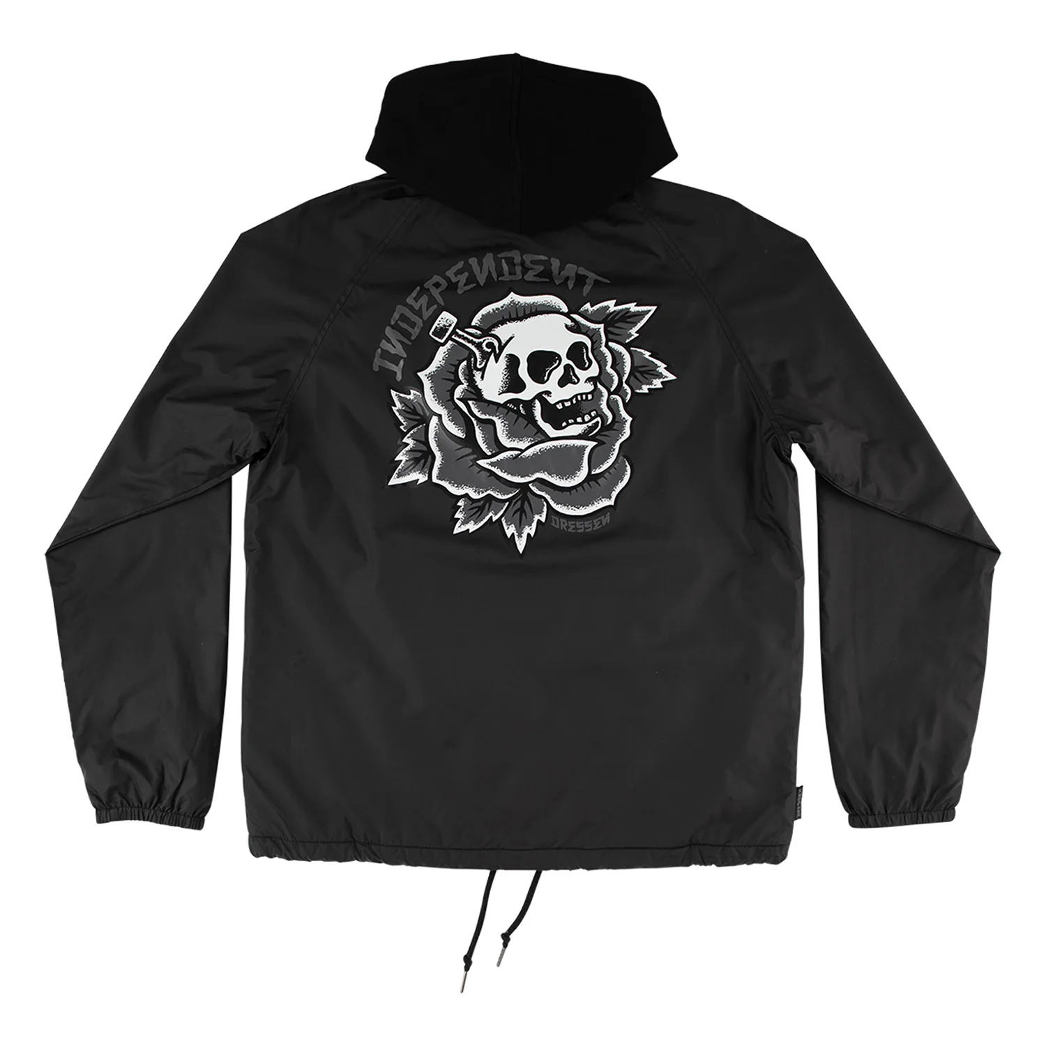 Independent Trucks Coat Dressen Skull Rose Hooded Windbreaker Black - Image 2