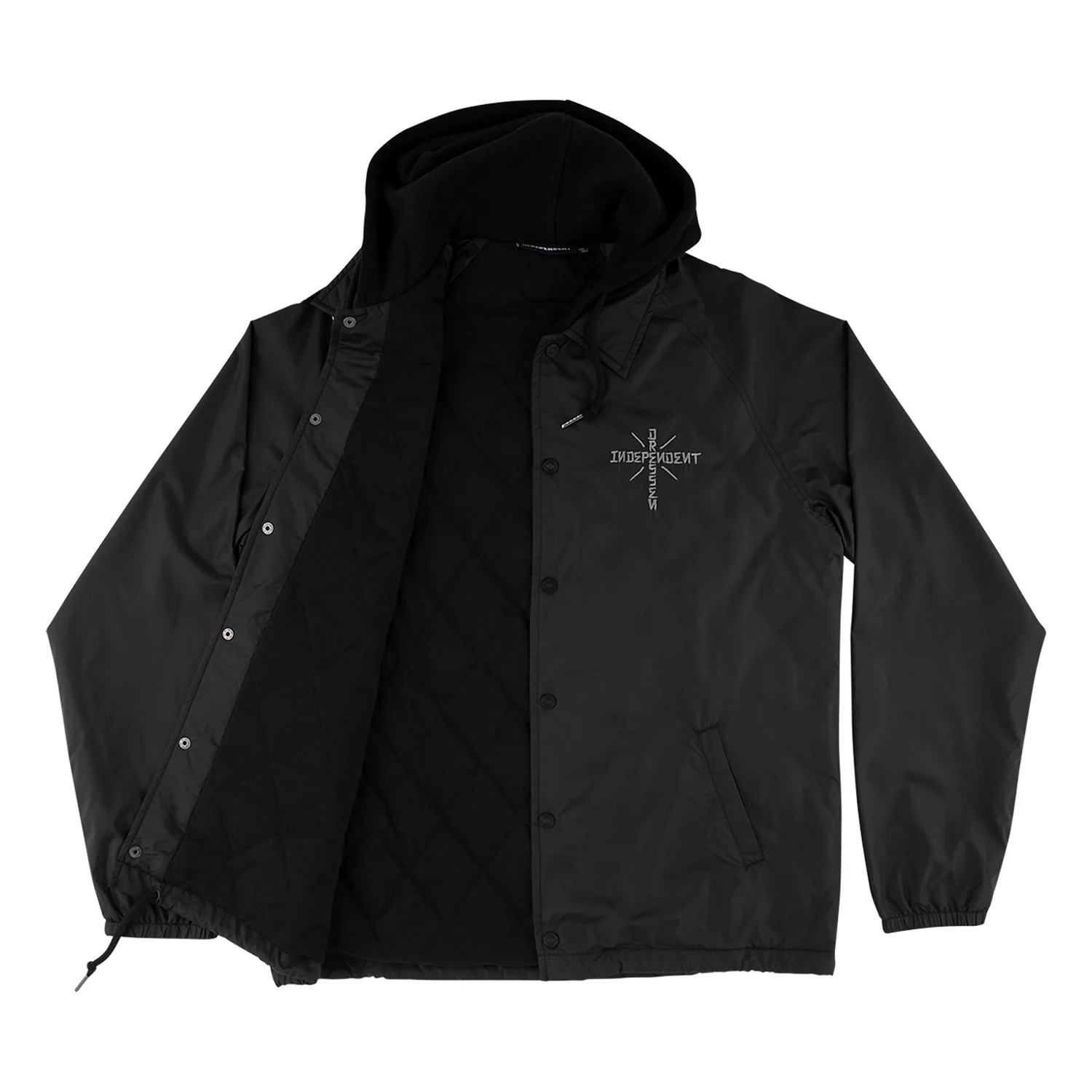 Independent Trucks Coat Dressen Skull Rose Hooded Windbreaker Black - Image 3