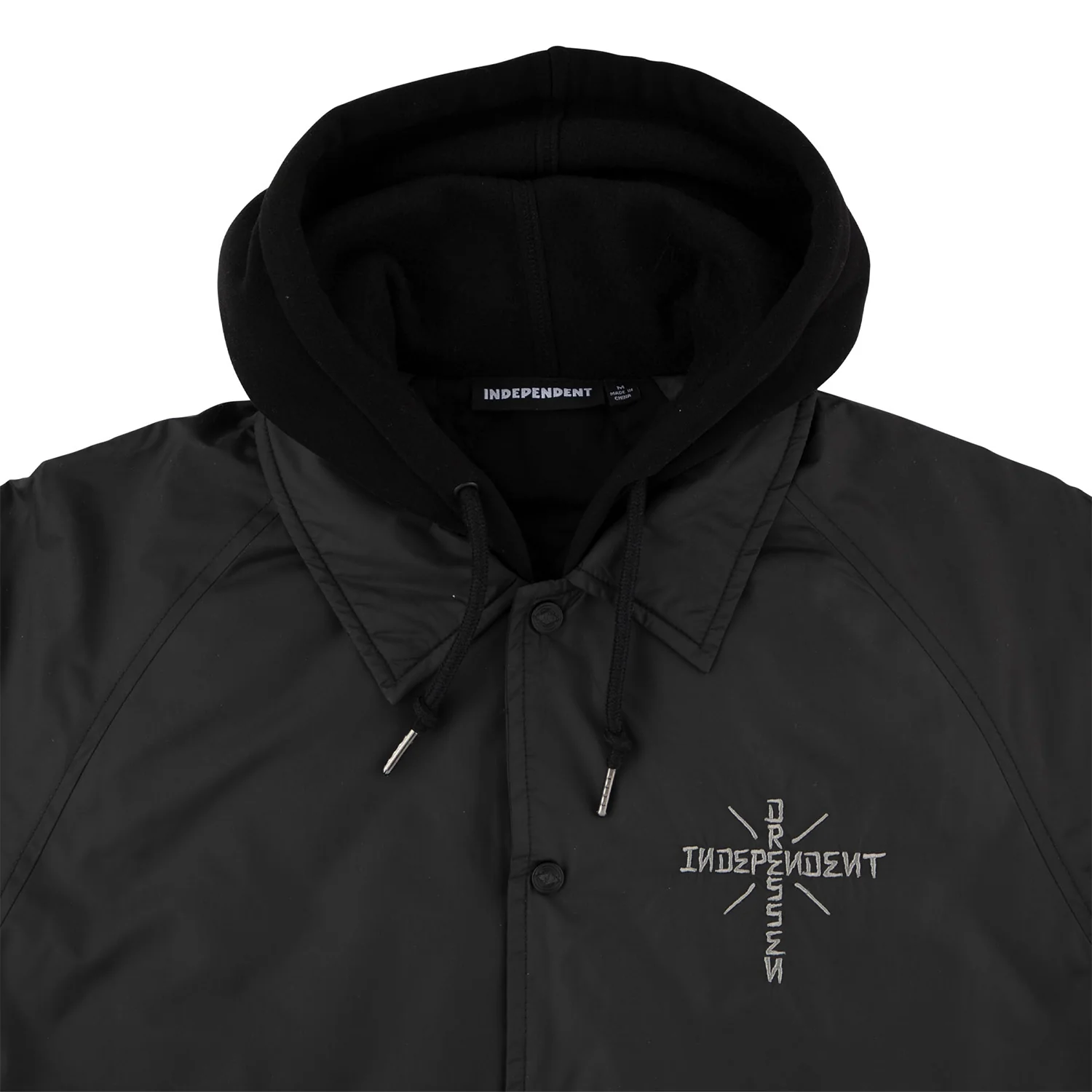 Independent Trucks Coat Dressen Skull Rose Hooded Windbreaker Black - Image 4