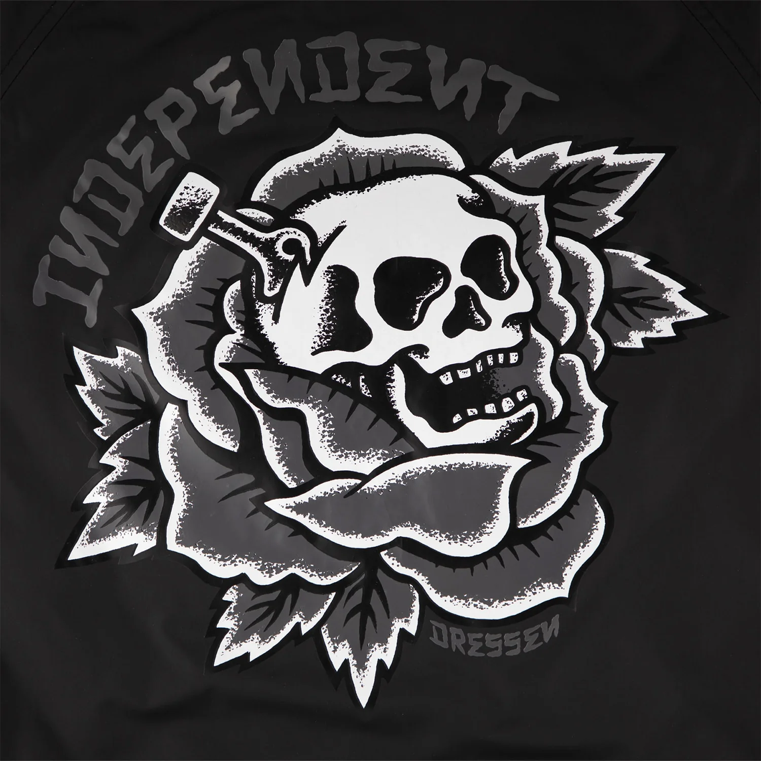 Independent Trucks Coat Dressen Skull Rose Hooded Windbreaker Black - Image 5