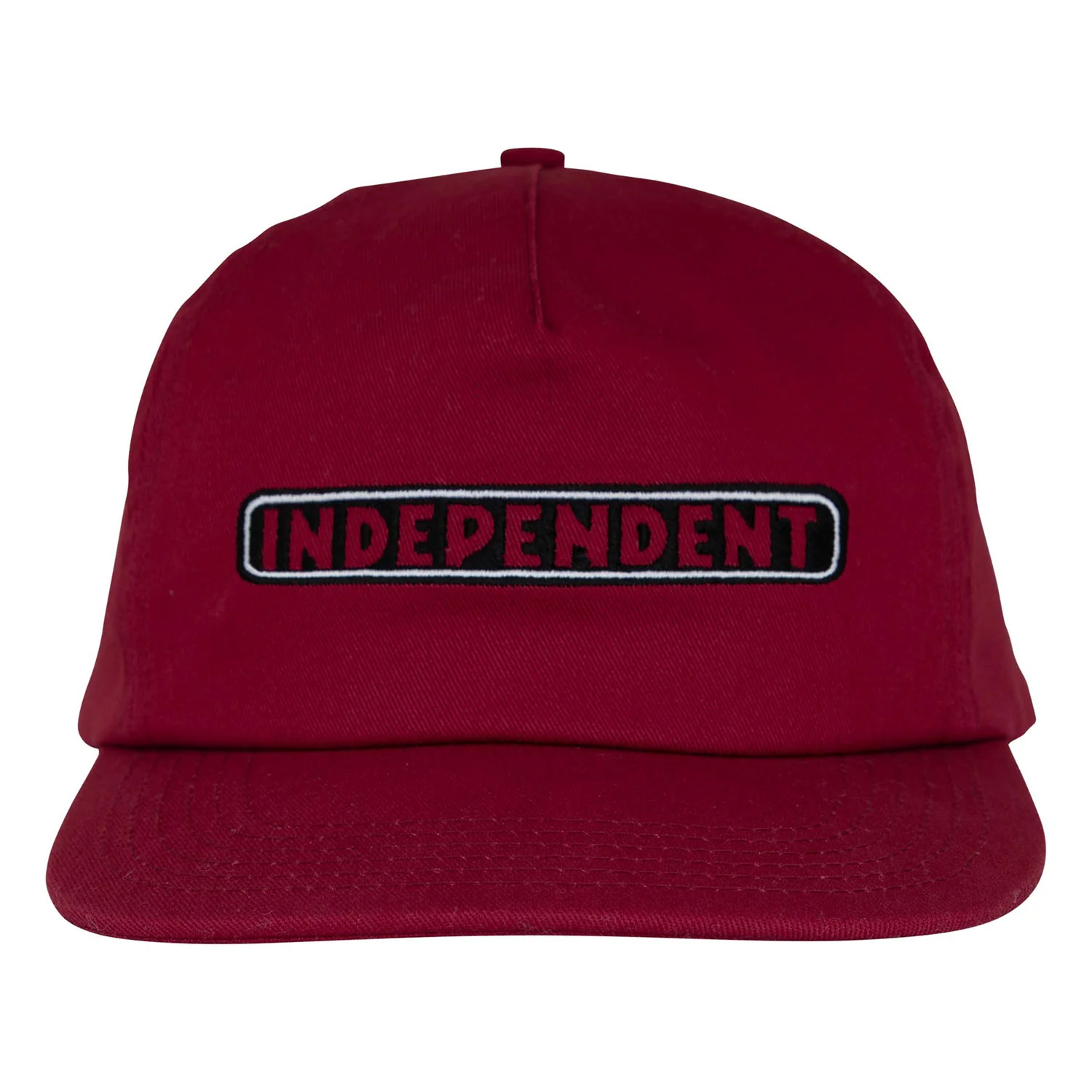Independent Trucks Hat Bar Logo Snapback Unstructured Burgundy - Image 3