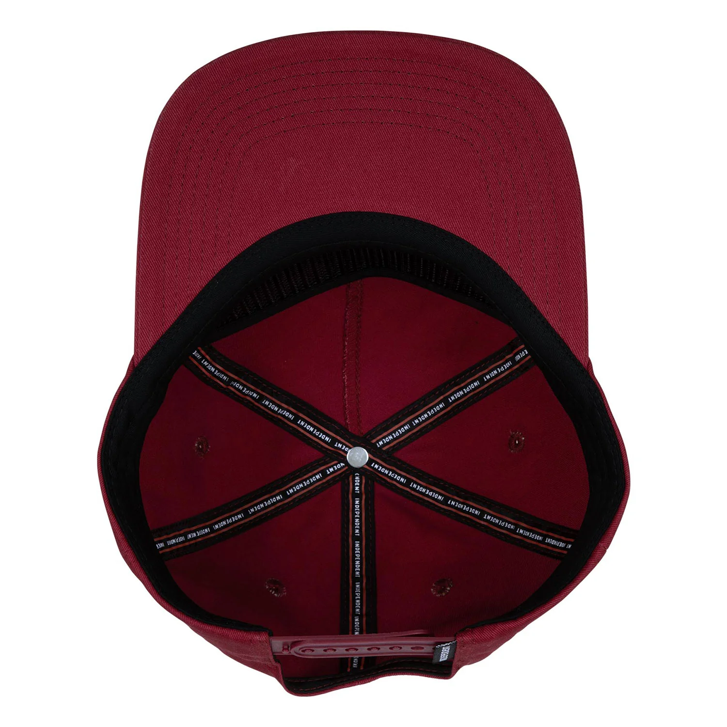 Independent Trucks Hat Bar Logo Snapback Unstructured Burgundy - Image 4