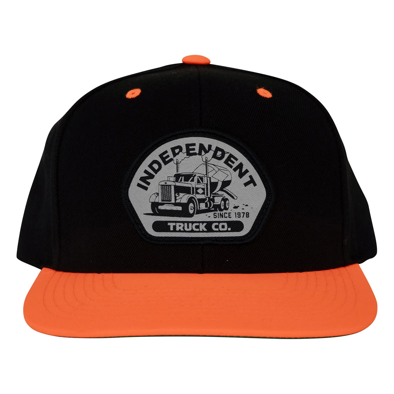 Independent Trucks Hat Trucking Snapback Structured Black/Neon Orange - Image 3