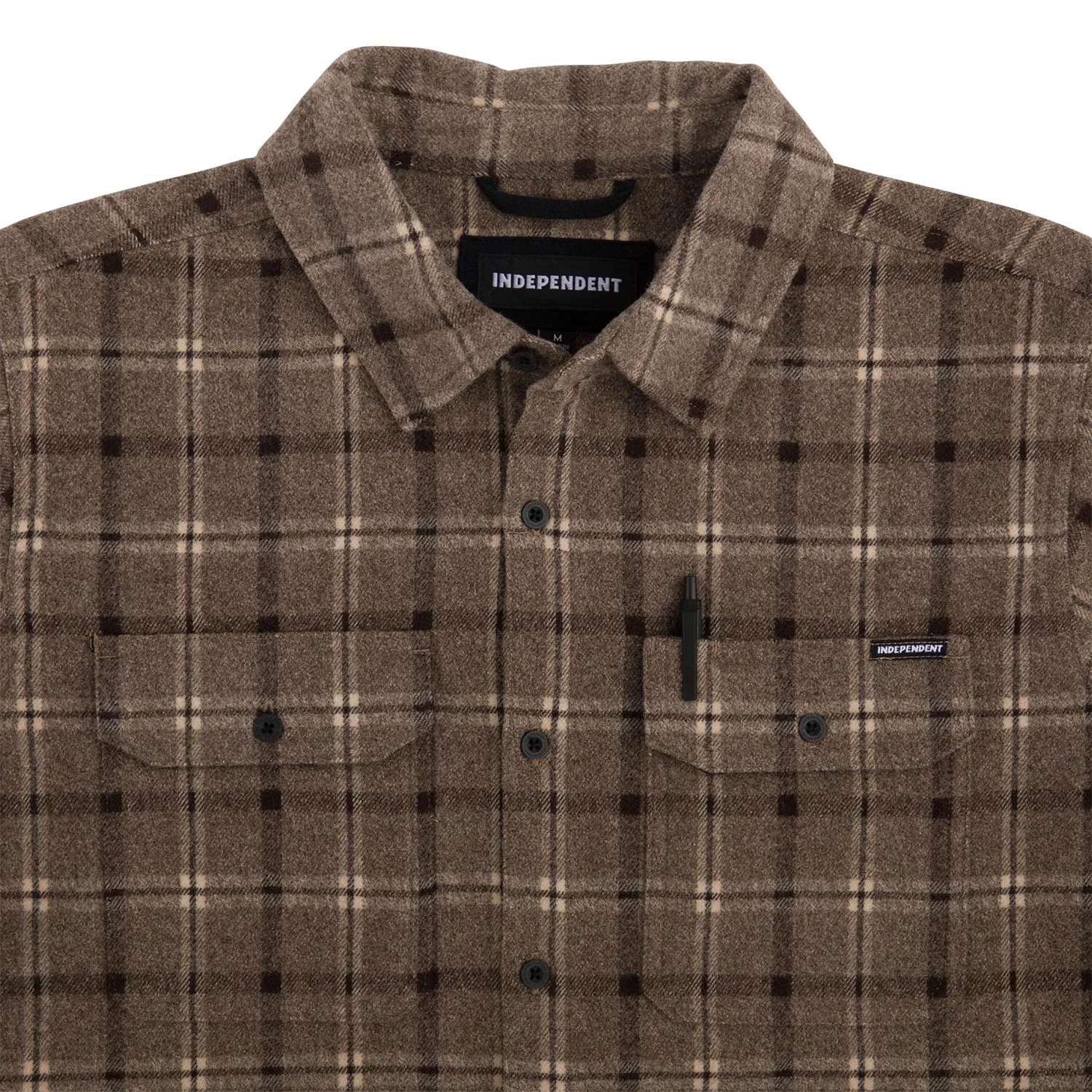 Independent Trucks Longsleeve Shirt Belmont Flannel Brown/Black - Image 3
