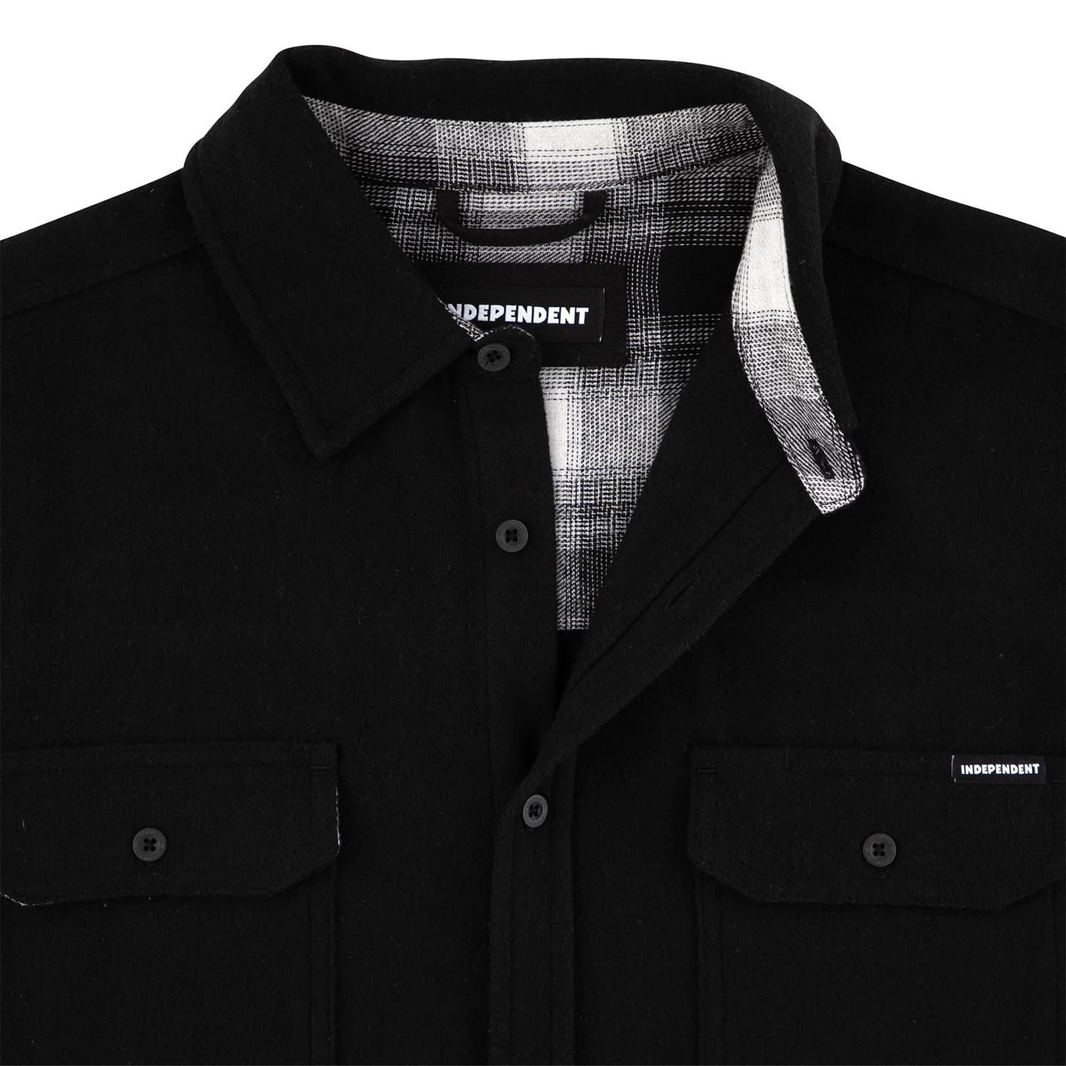 Independent Trucks Longsleeve Shirt Belmont Flannel Heather Black - Image 3