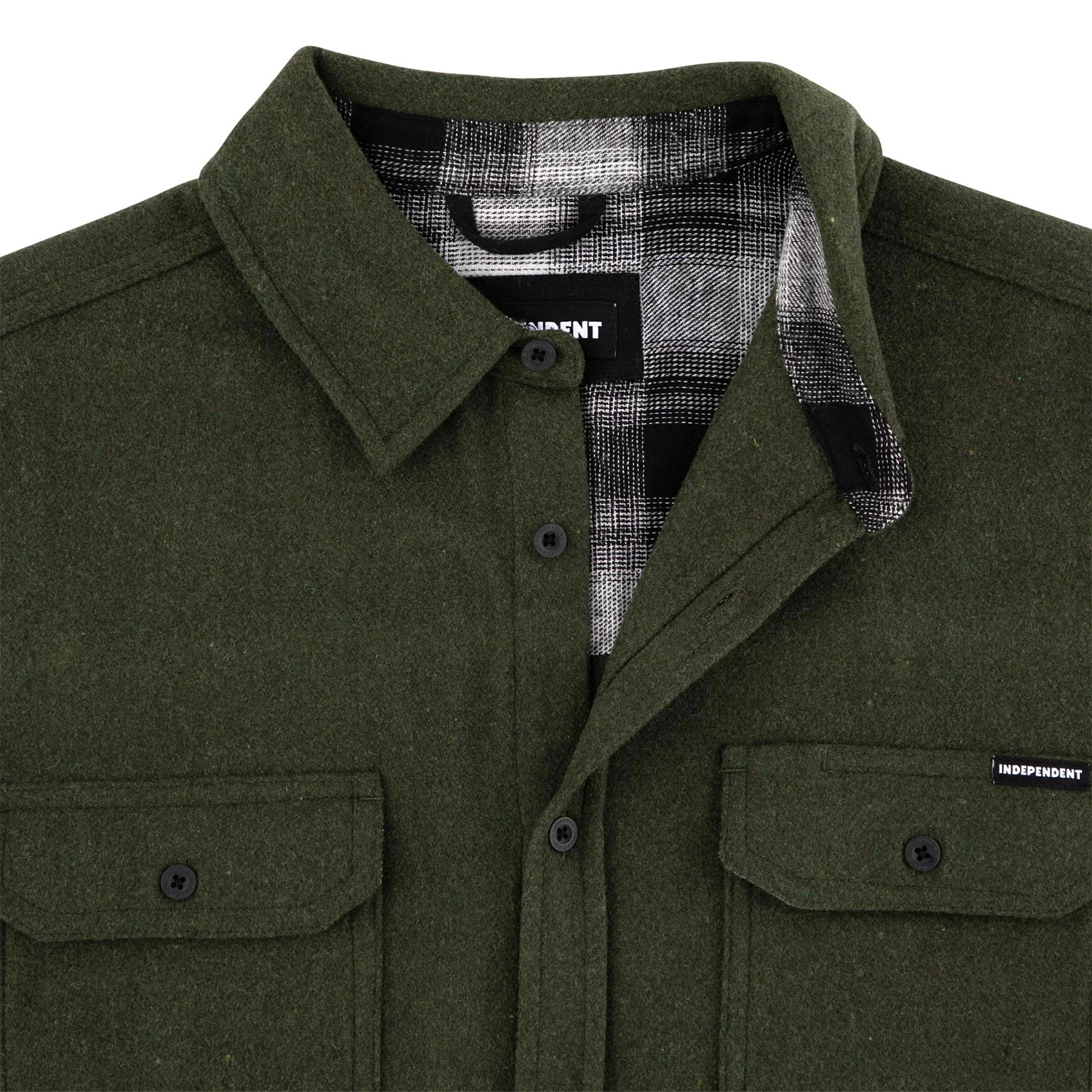 Independent Trucks Longsleeve Shirt Belmont Flannel Heather Forest - Image 3