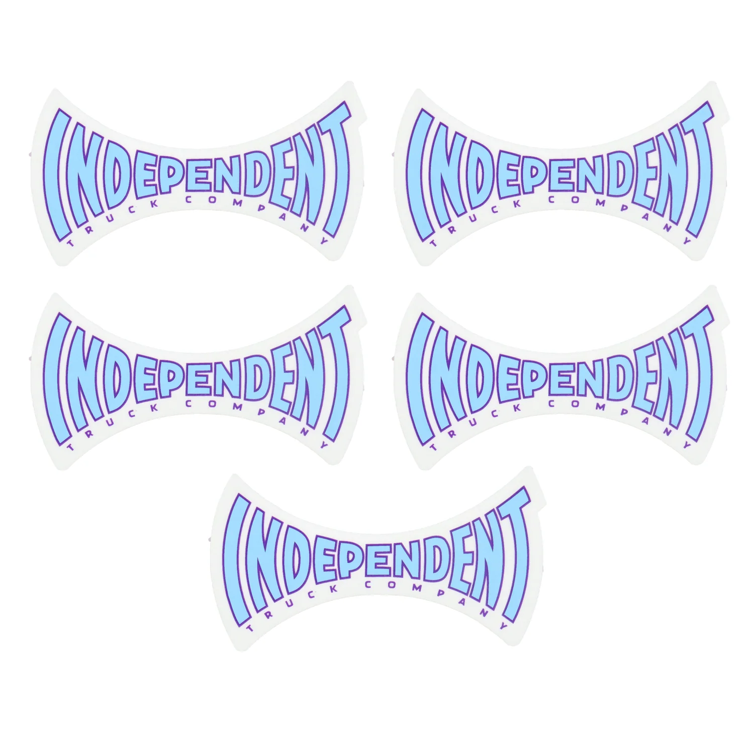 Independent Trucks Mylar Skateboard Stickers Spanning Blue 4" x 2.25" 5-Pack