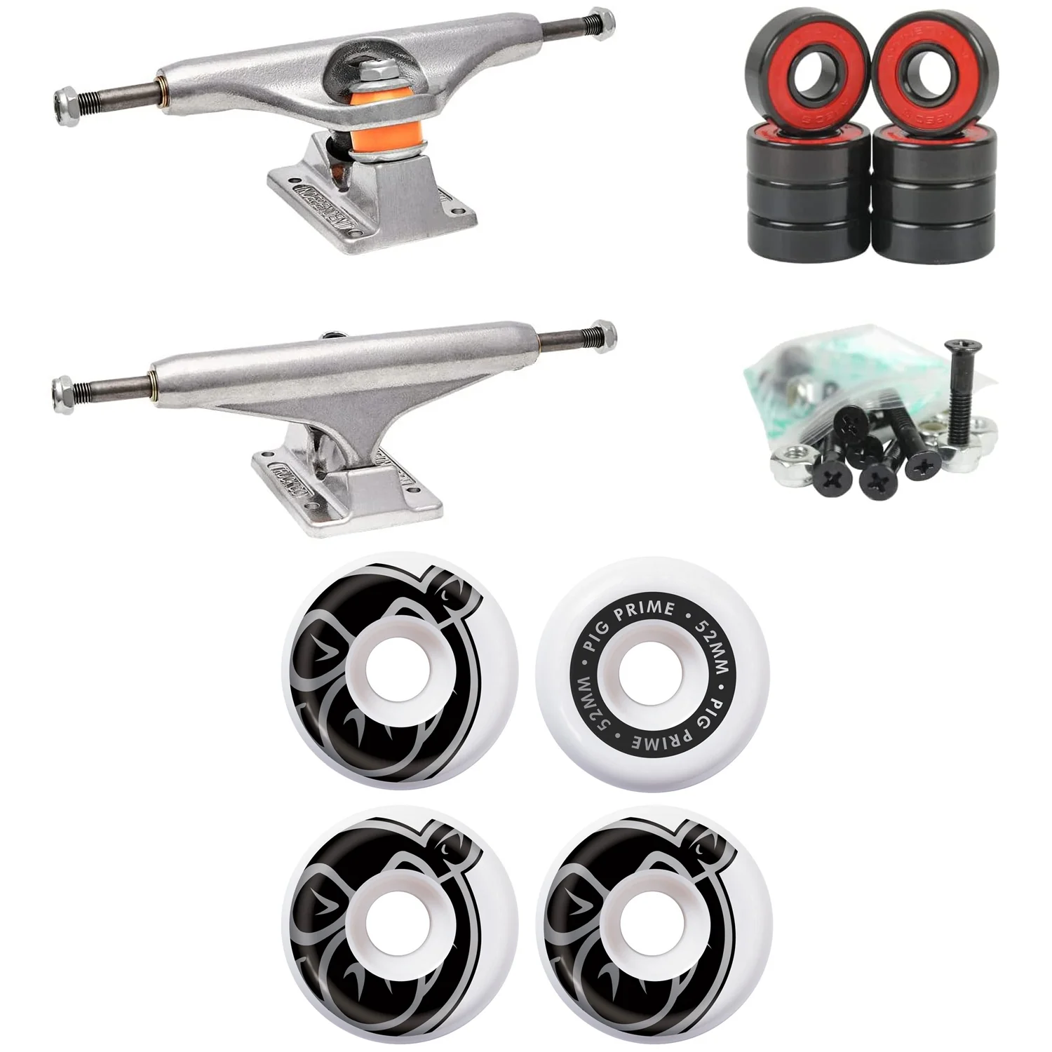 Independent Trucks Pig Wheels Package 139 / 52mm + Bearings/Hardware