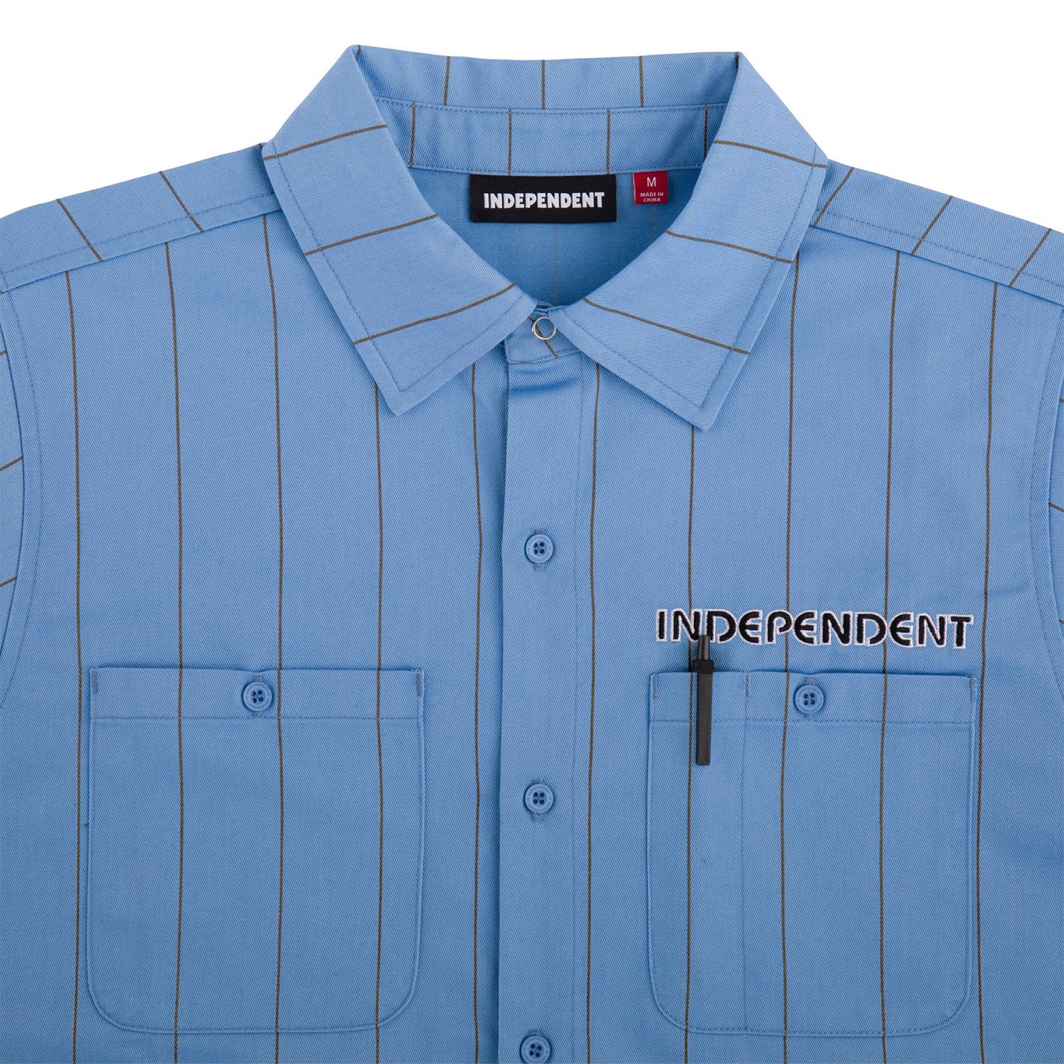 Independent Trucks Shirt Union Work Shirt Work Blue/Stripe - Image 3