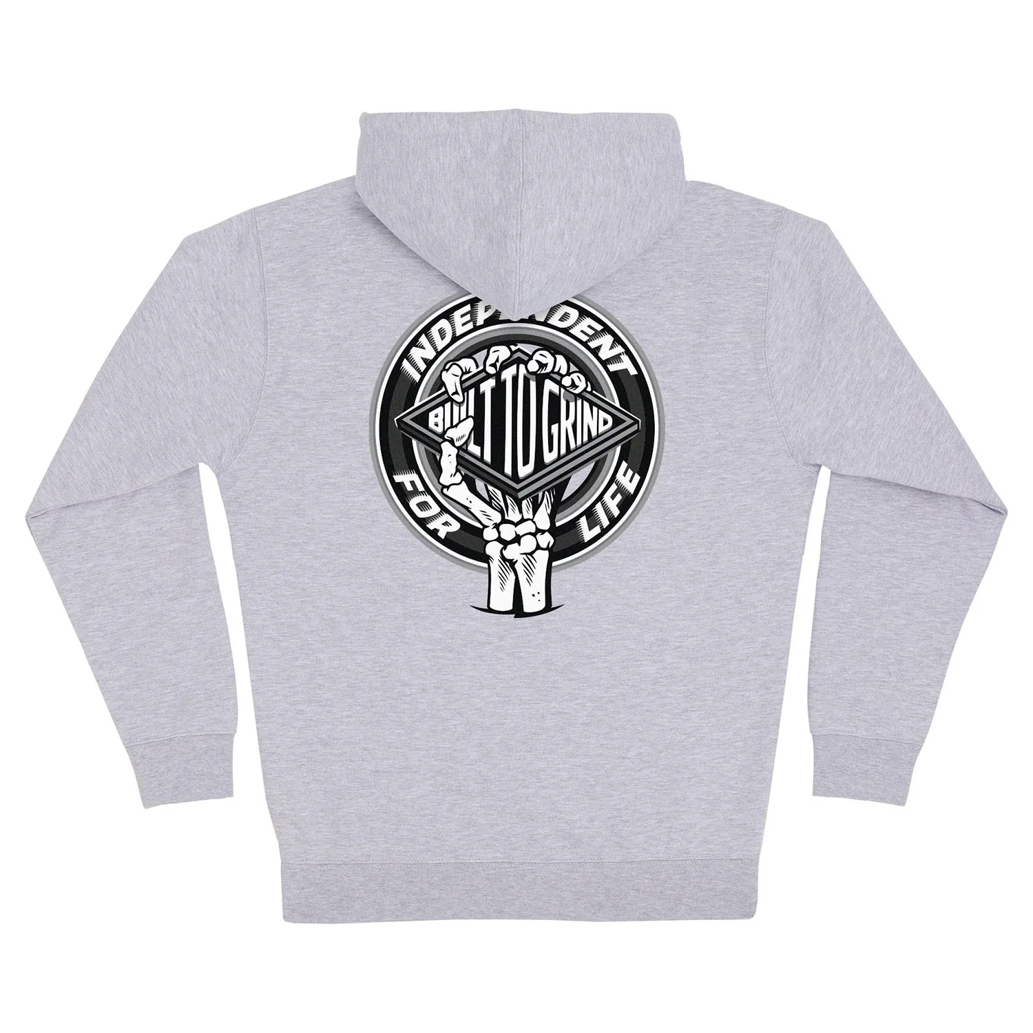Independent Trucks Skateboard Hoody For Life Clutch Zip Heather Grey