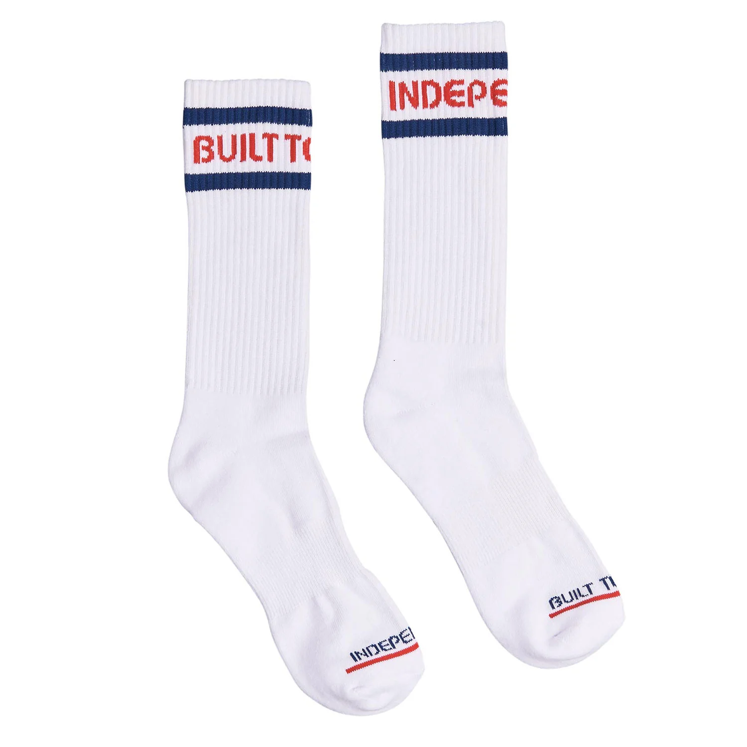 Independent Trucks Skateboard Socks Classic Bauhaus Stripe White - Image 2