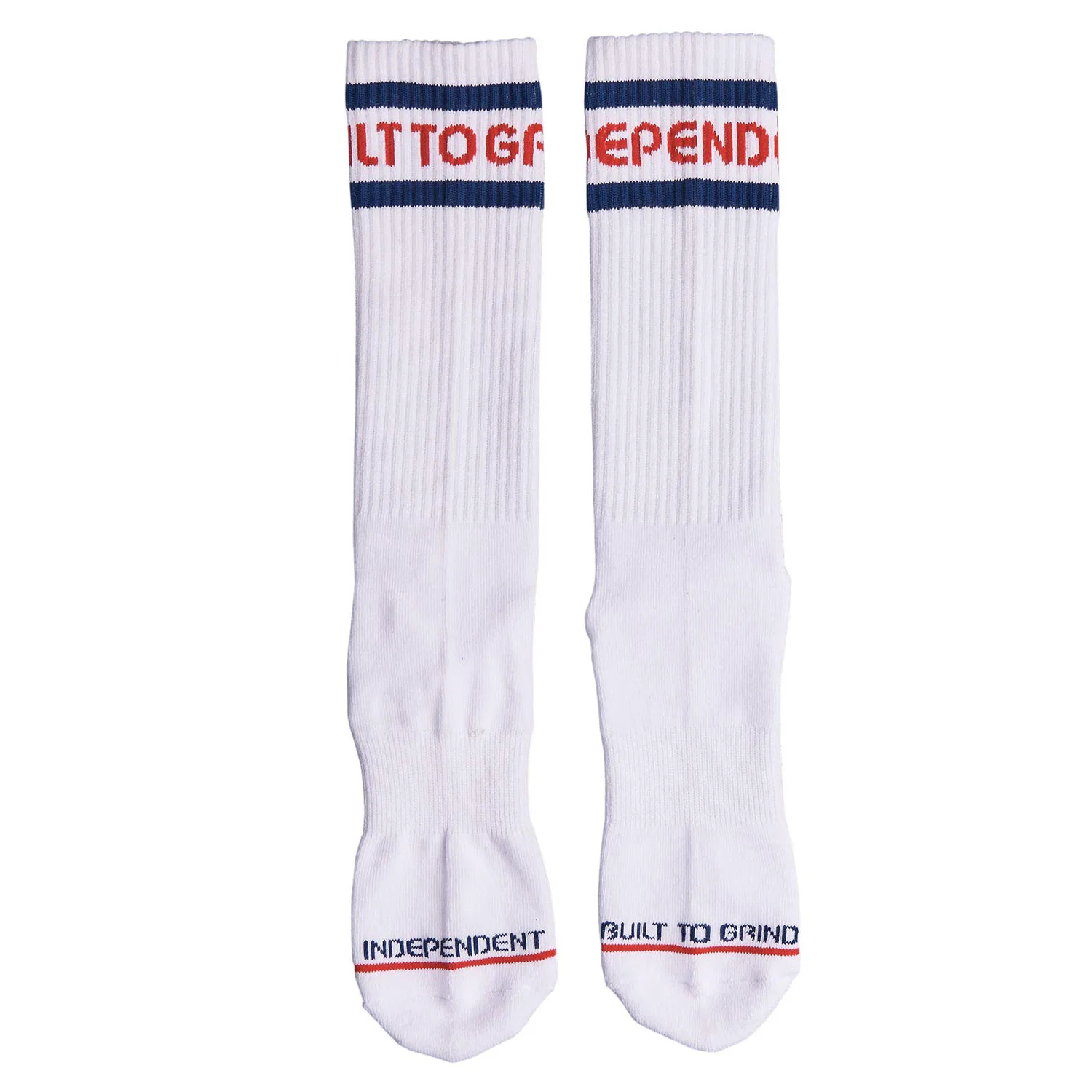 Independent Trucks Skateboard Socks Classic Bauhaus Stripe White - Image 3