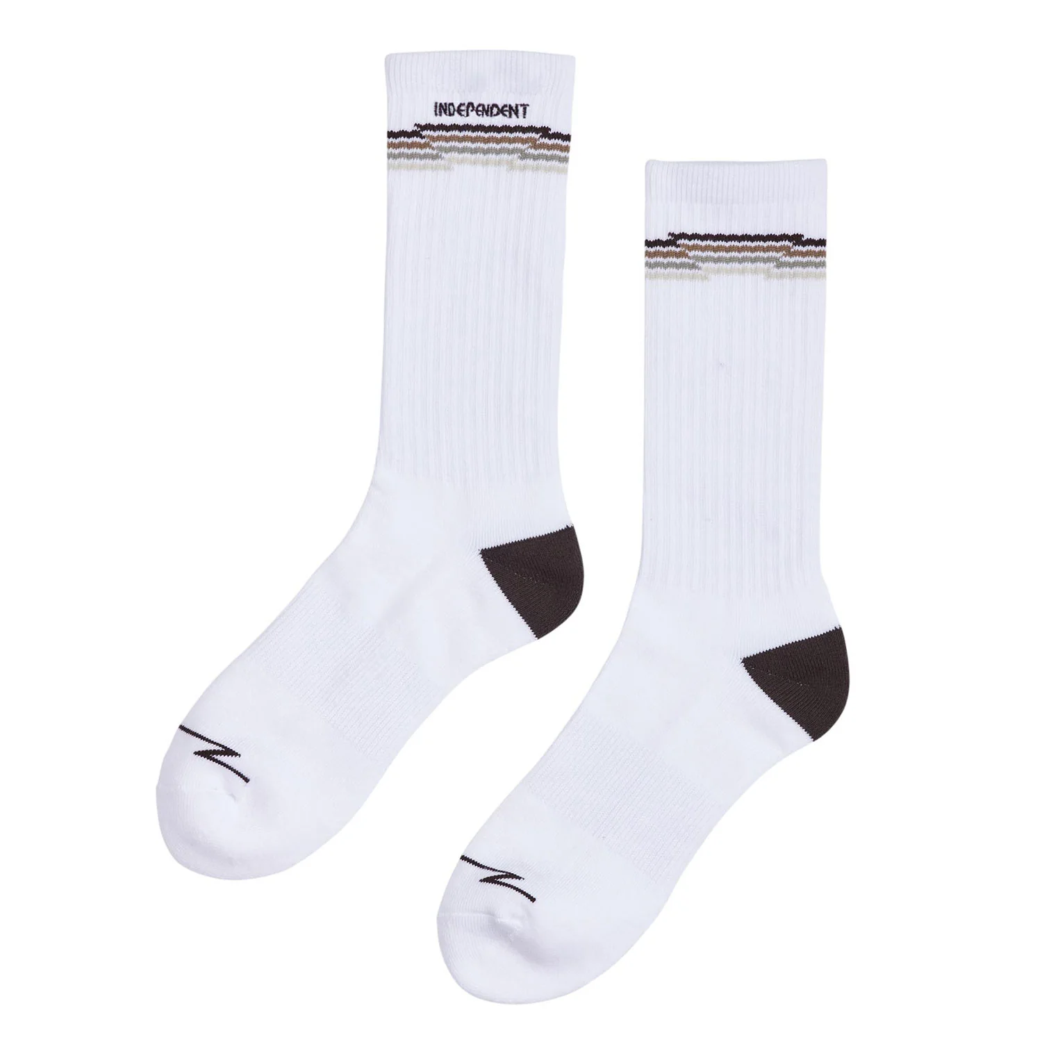 Independent Trucks Skateboard Socks Wired Mid Crew White - Image 2