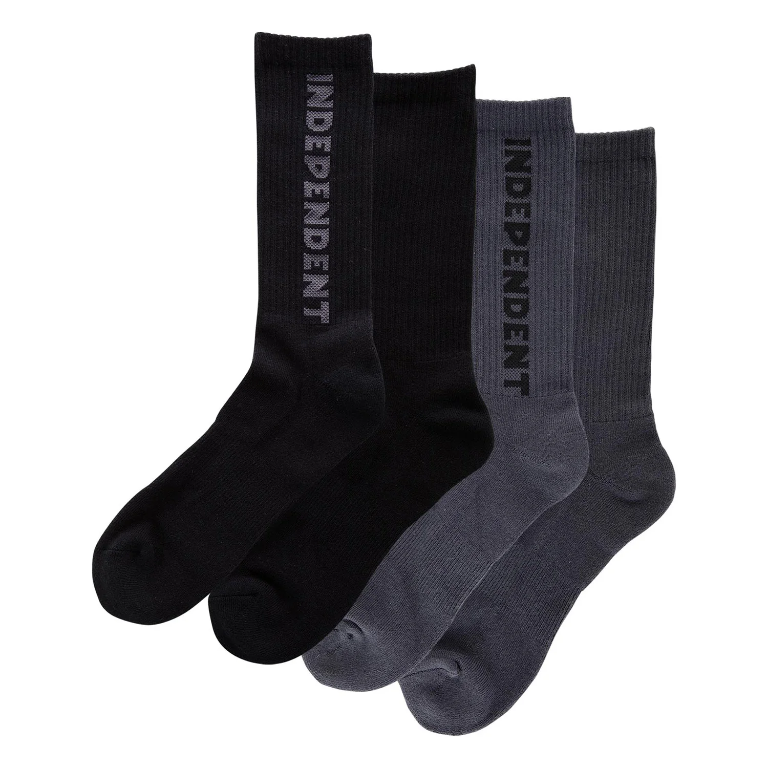 Independent Trucks Socks Baseline 2-Pack Crew Black/Charcoal Adult