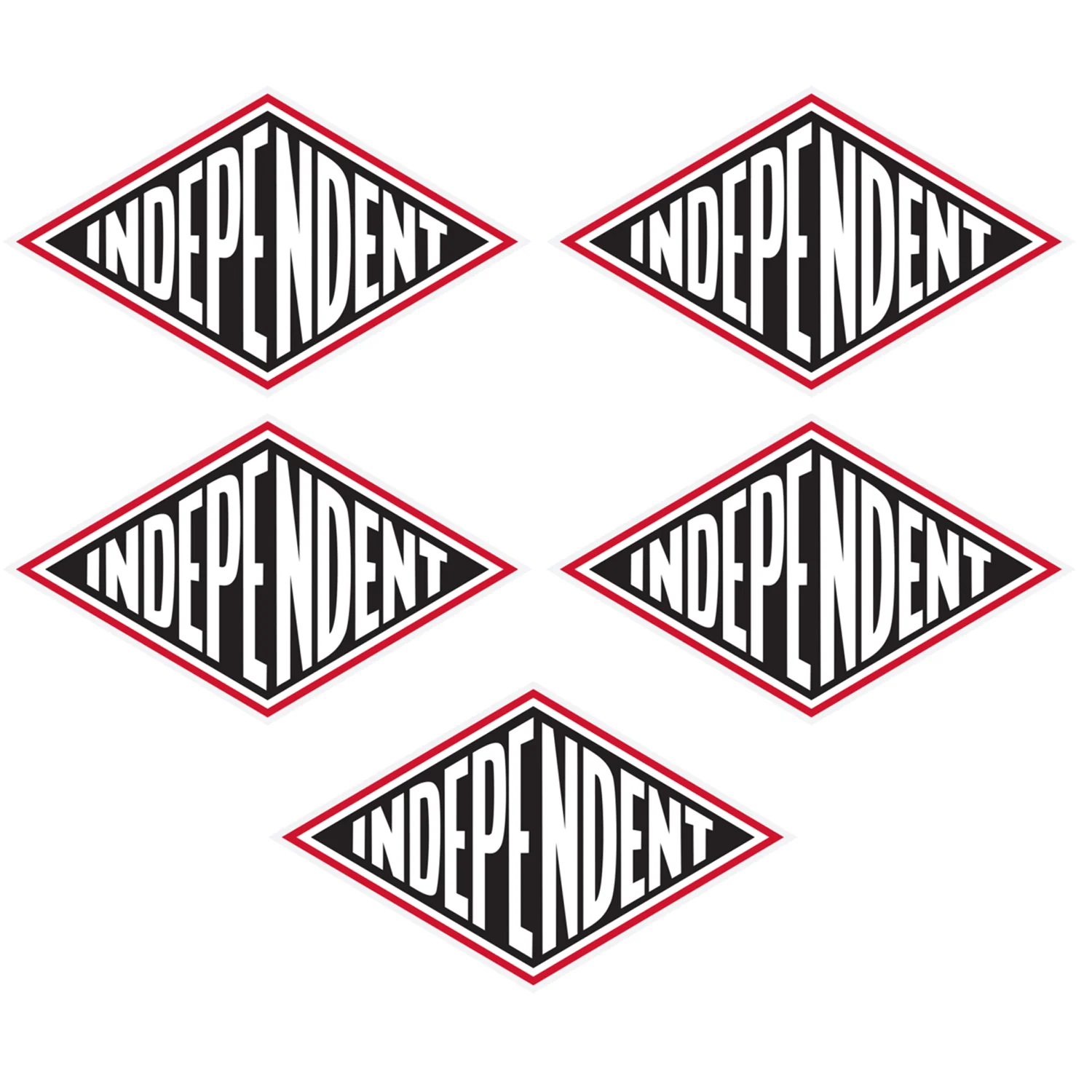Independent Trucks Vinyl Skateboard Stickers Summit White/Blk/Red 4" x 2.4" 5-Pack