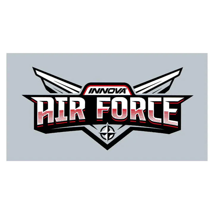 Innova Disc Golf Sticker - Air Force Prime - Grey Red - 6" x 3.25"