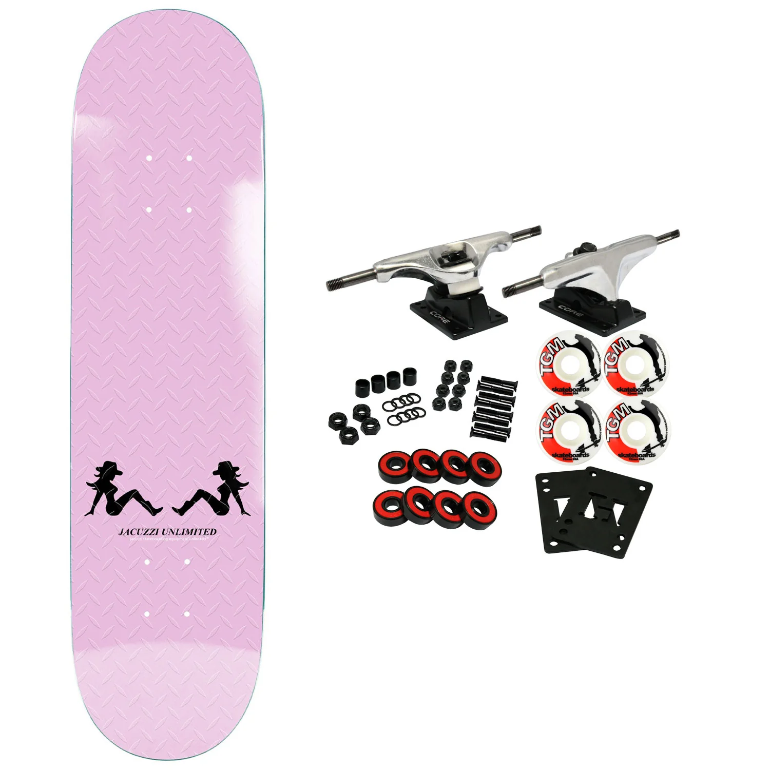 Jacuzzi Skateboard Complete Cowgirls Jet Ski Pink 8.5" x 31.5"