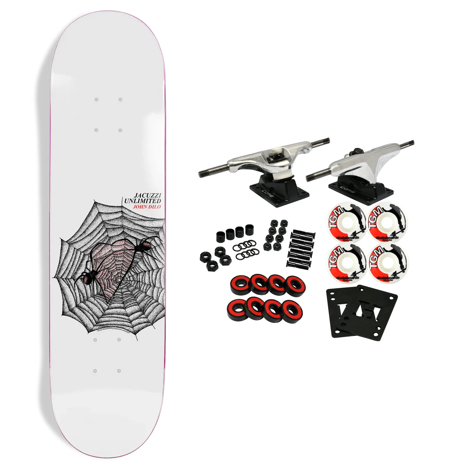 Jacuzzi Skateboard Complete John Dilo Evil  White 8.125" x 31.6"