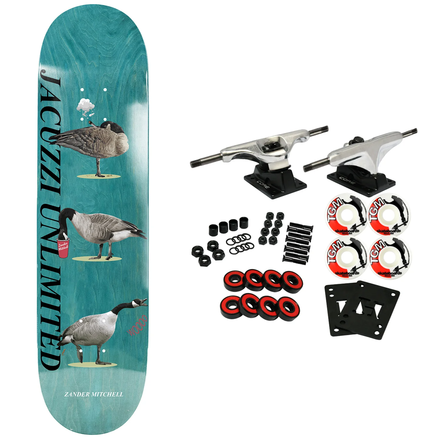 Jacuzzi Skateboard Complete Zander Mitchell Geese 8.25" x 32"