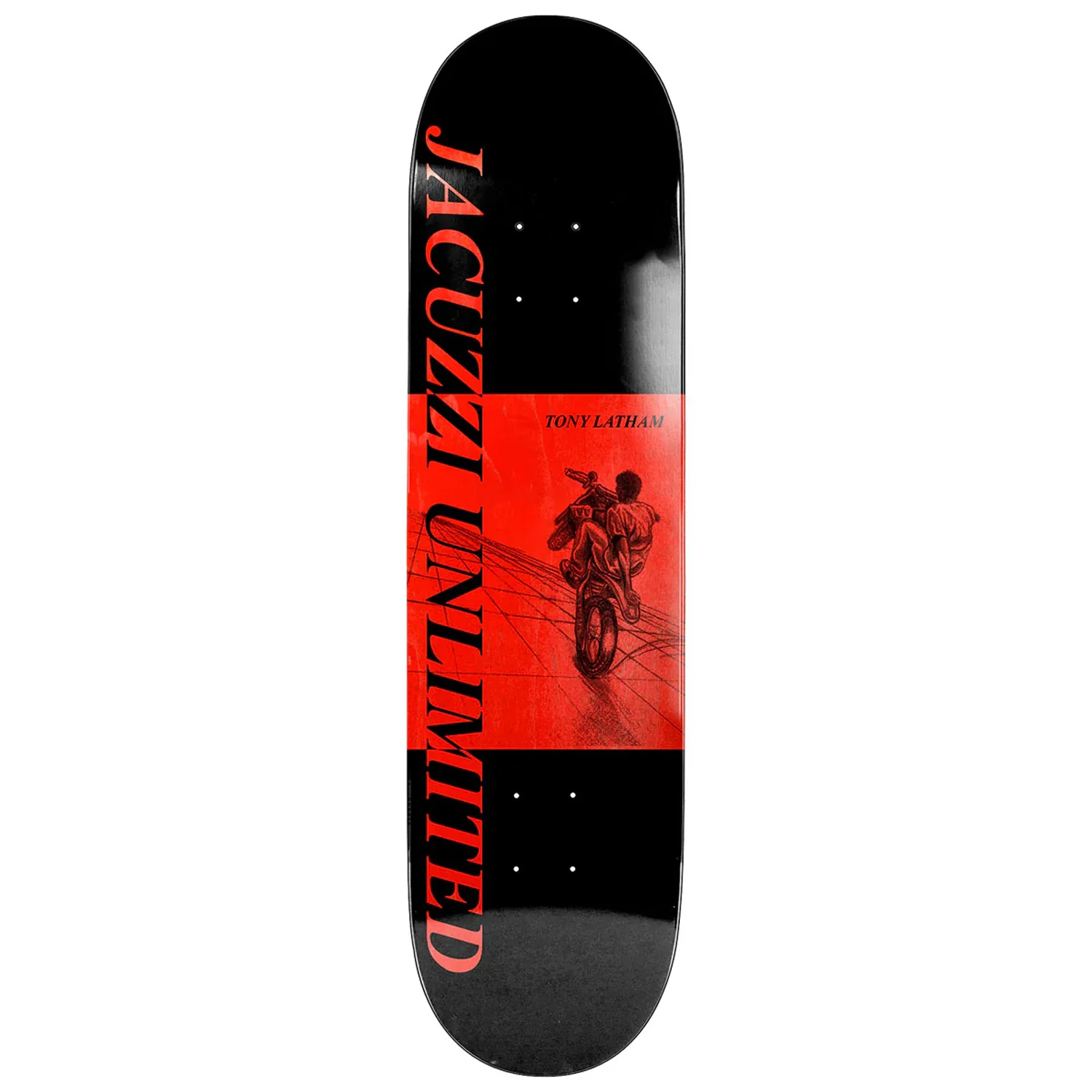 Jacuzzi Skateboard Deck Tony Latham Dirtbike Red 8.5" x 32.2"