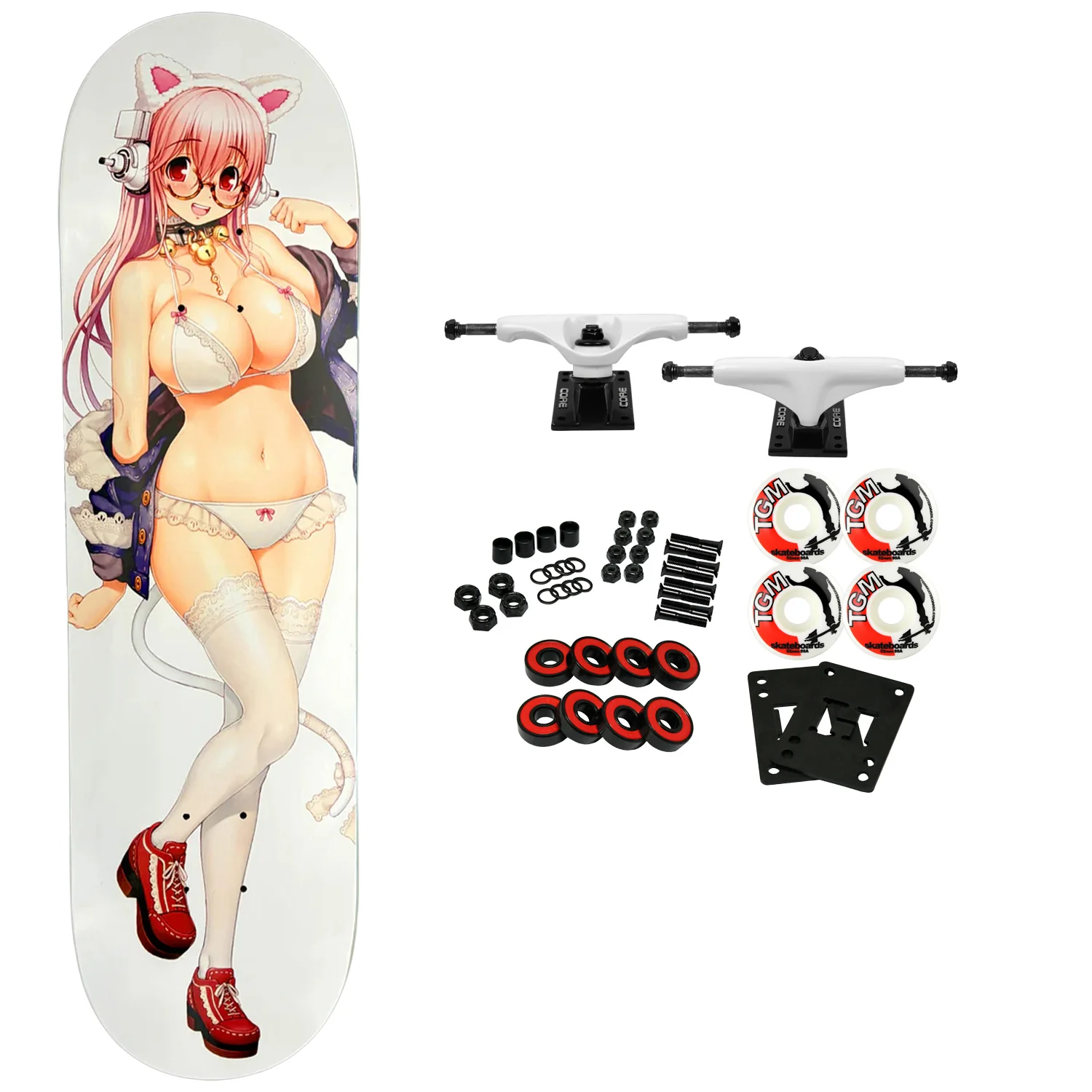 JK Industries Skateboard Complete Cat Girl Sonico 8.5" x 32.25"