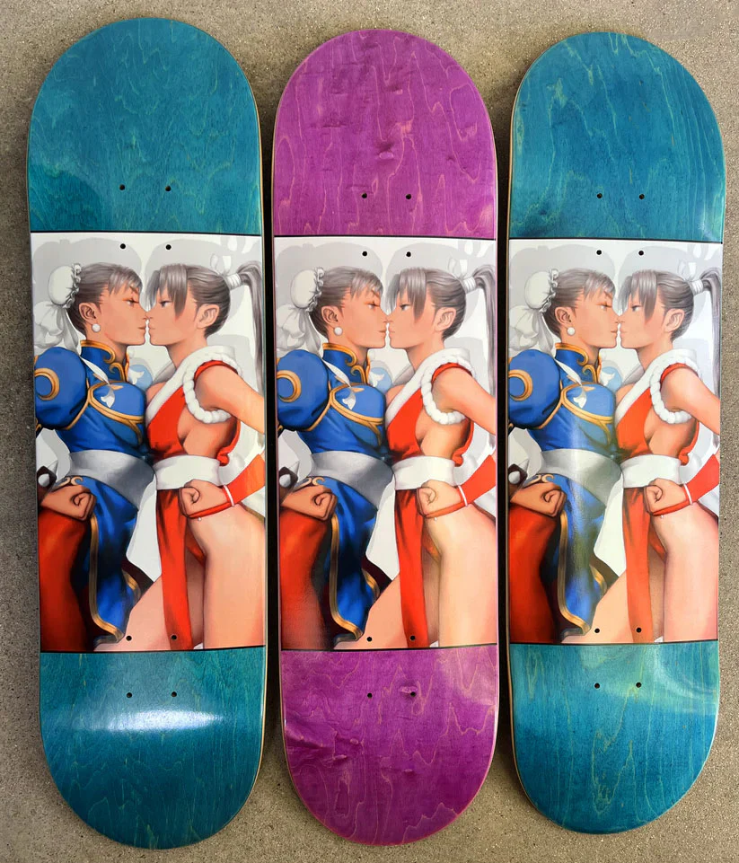 JK Industries Skateboard Deck Chun II Vs Mai 8.5" (Assorted Colors) Hook Ups - Image 2