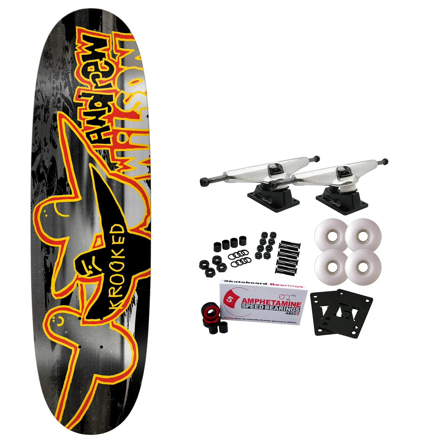 Krooked Skateboard Complete Andrew Wilson Wegg 9.1" x 32"