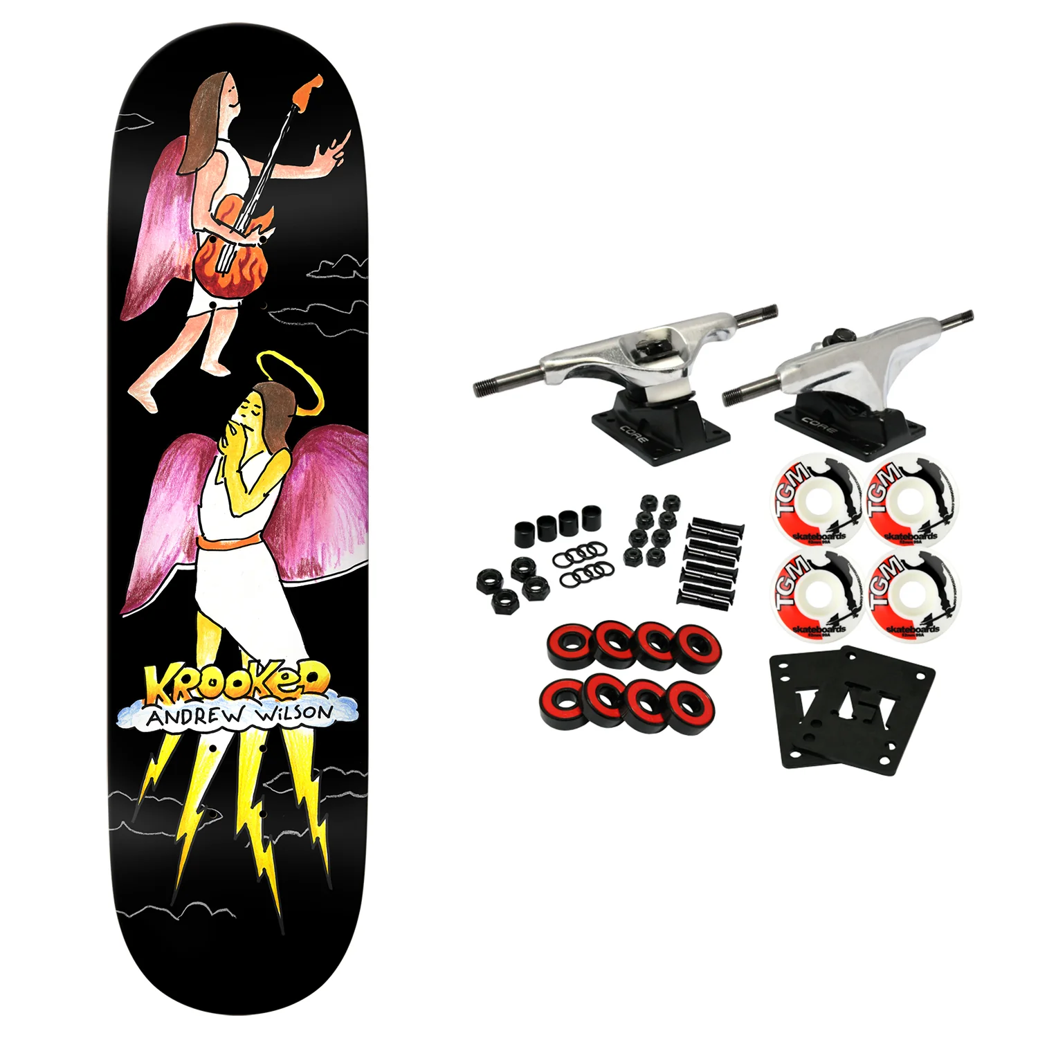 Krooked Skateboard Complete Wilson Angel True Fit 8.25" x 31.5"