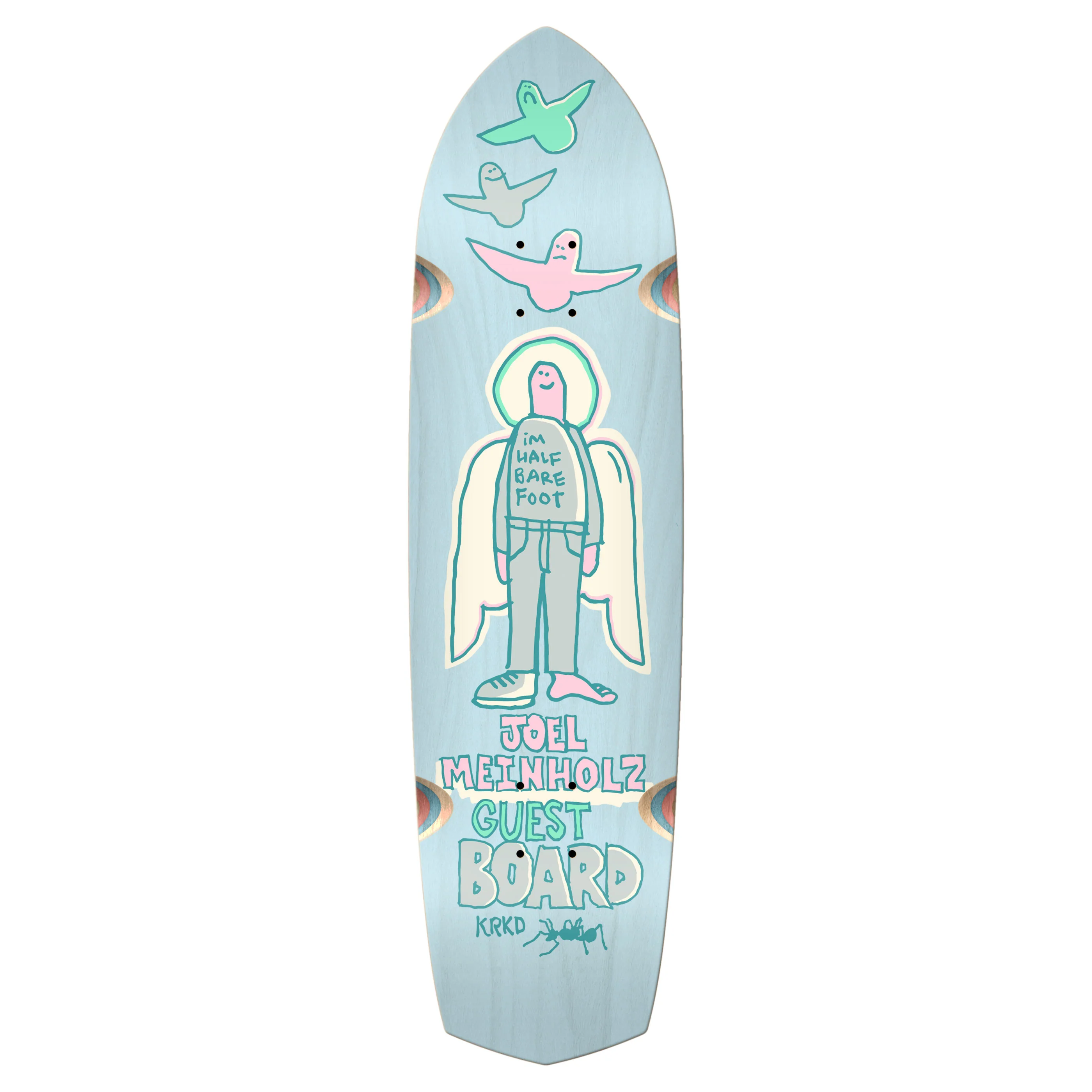Krooked Skateboard Deck Joel Meinholz Zig Zagger Light Blue 8.62" x 32.18"