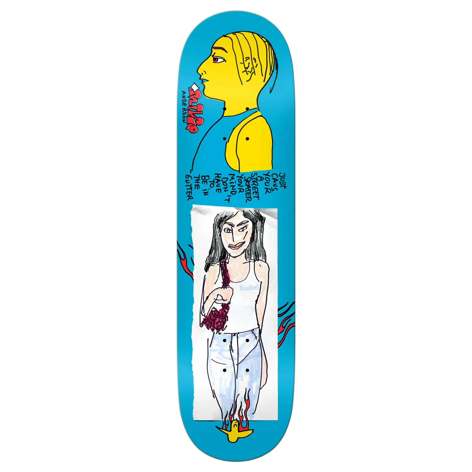 Krooked Skateboard Deck Manderson Just Caus 8.38" x 32"