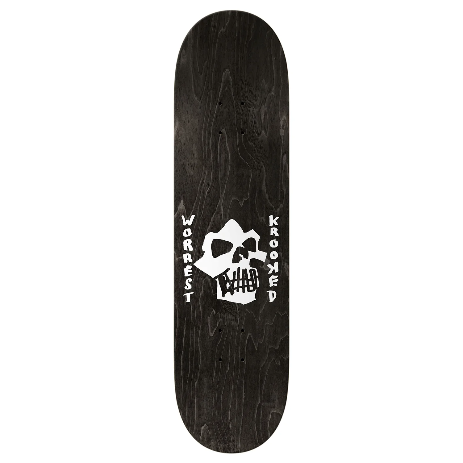 Krooked Skateboard Deck Worrest Skull and Bolts Twin Tail Slick 8.3" x 31.9" - Image 2