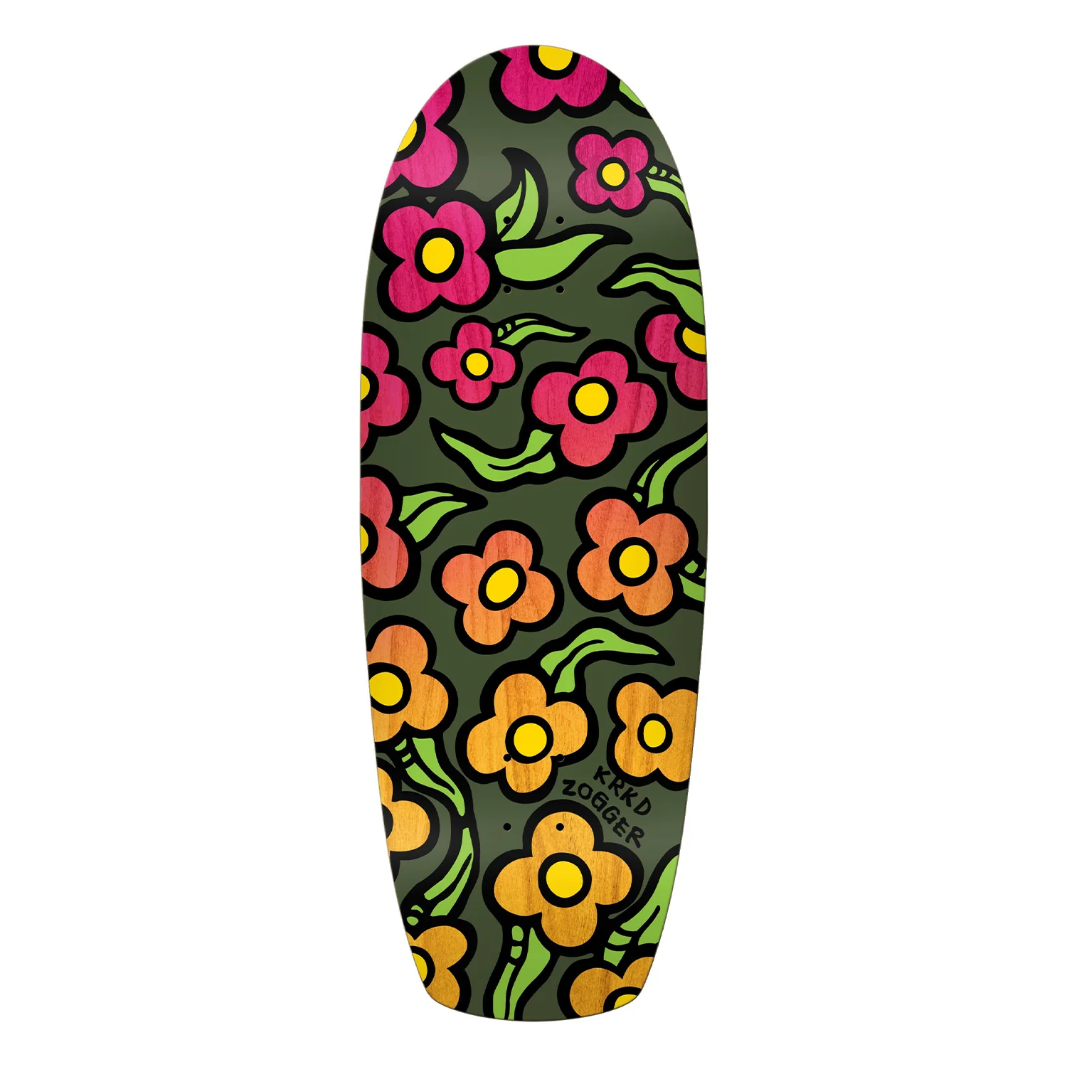 Krooked Skateboard Deck Zip Zogger Wildstyle Flowers 10.75" x 30"