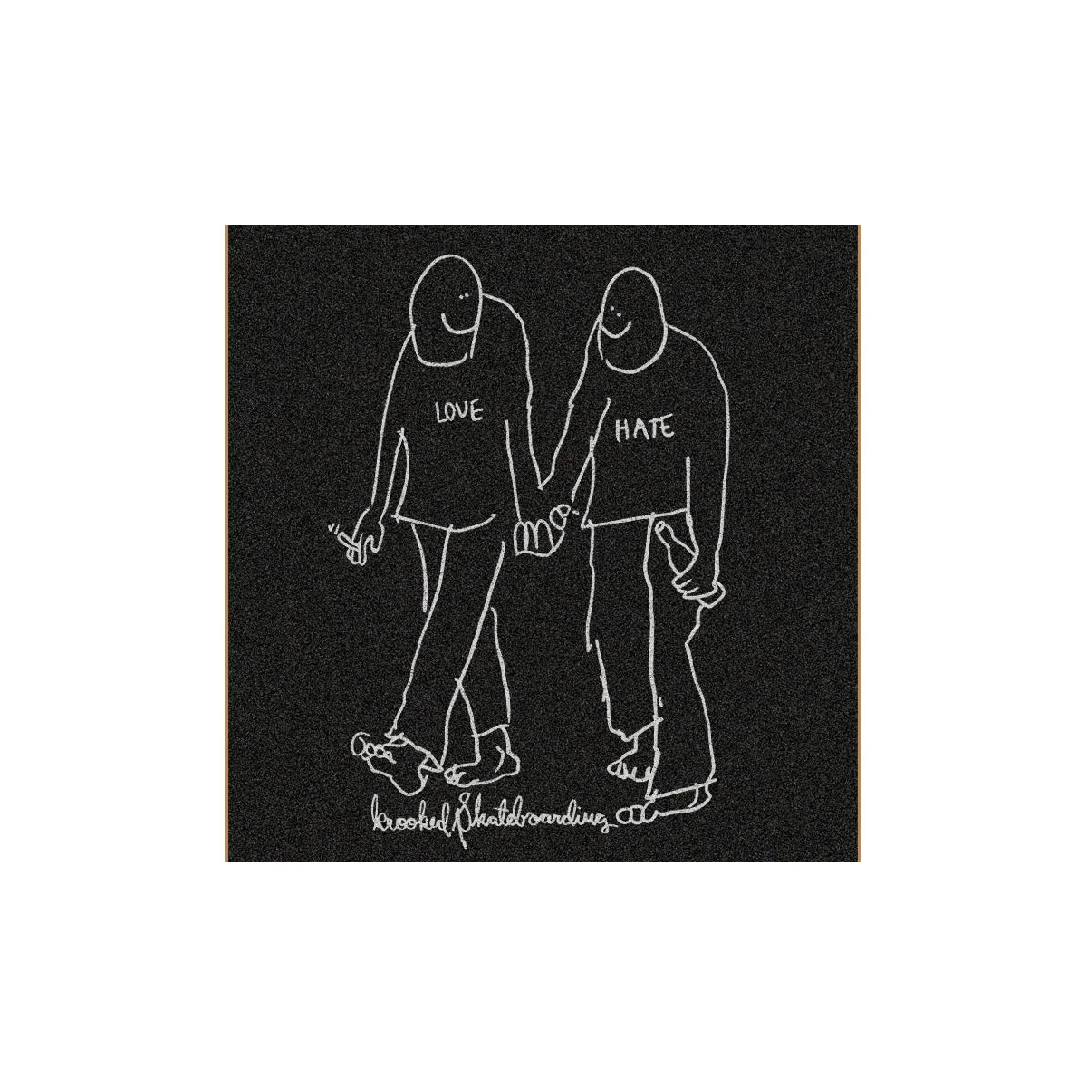 Krooked Skateboard Griptape Love Hate Black 9" x 33" Grip Tape Sheet - Image 2