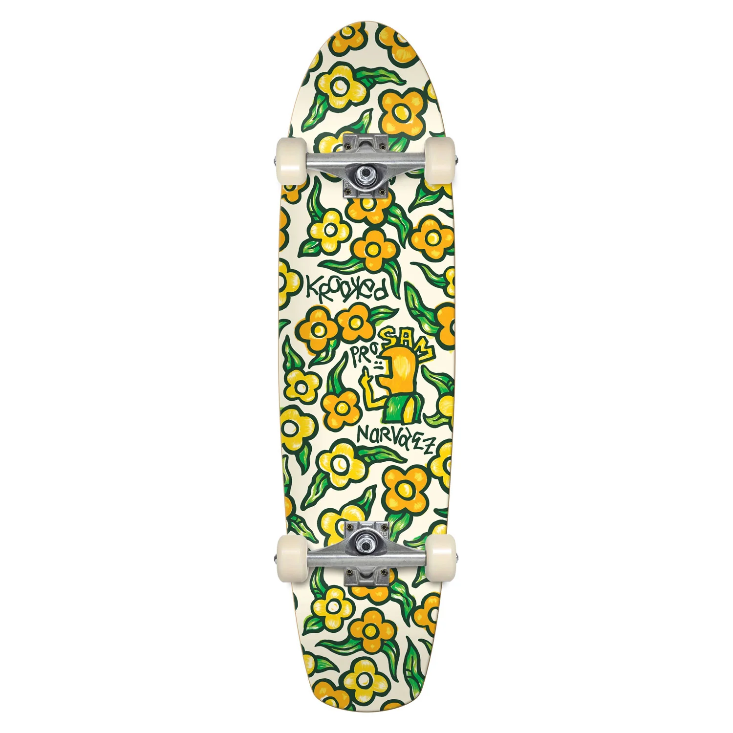 Krooked Skateboard Sam Narvaez Flowers Zip Zinger 7.75" x 30"