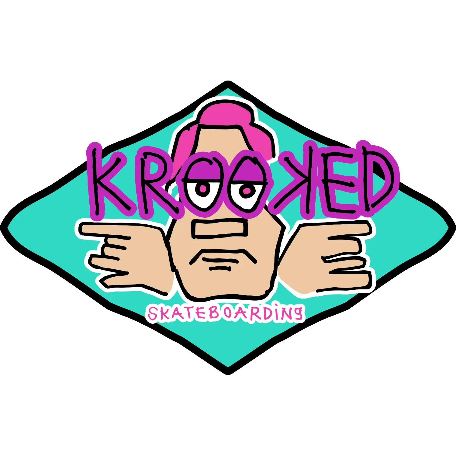 Krooked Skateboard Sticker Arketype Blue 6.25" x 4.5" 5-Pack - Image 2