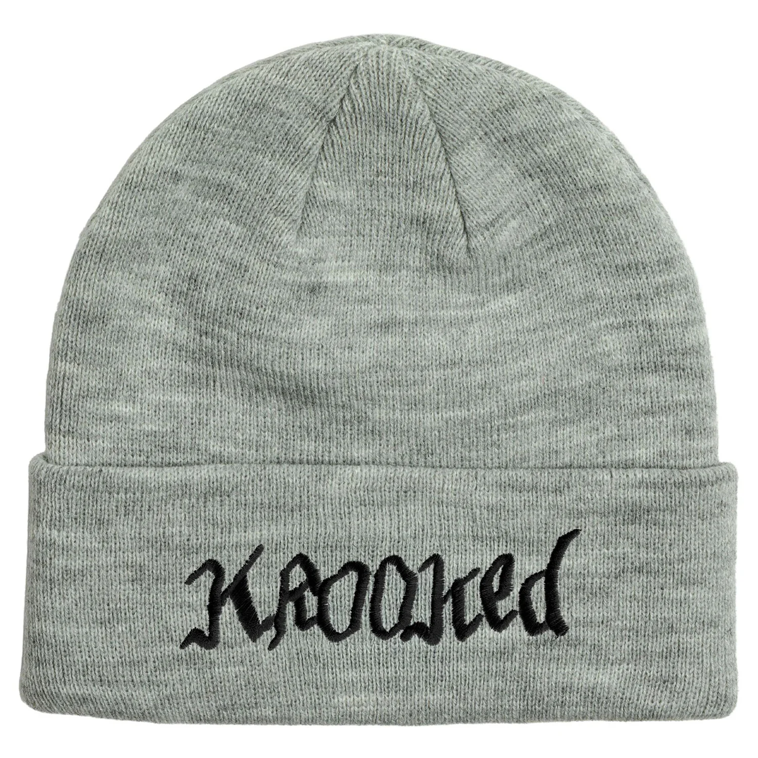 Krooked Skateboards Beanie Double OK Script Cuff Heather Grey
